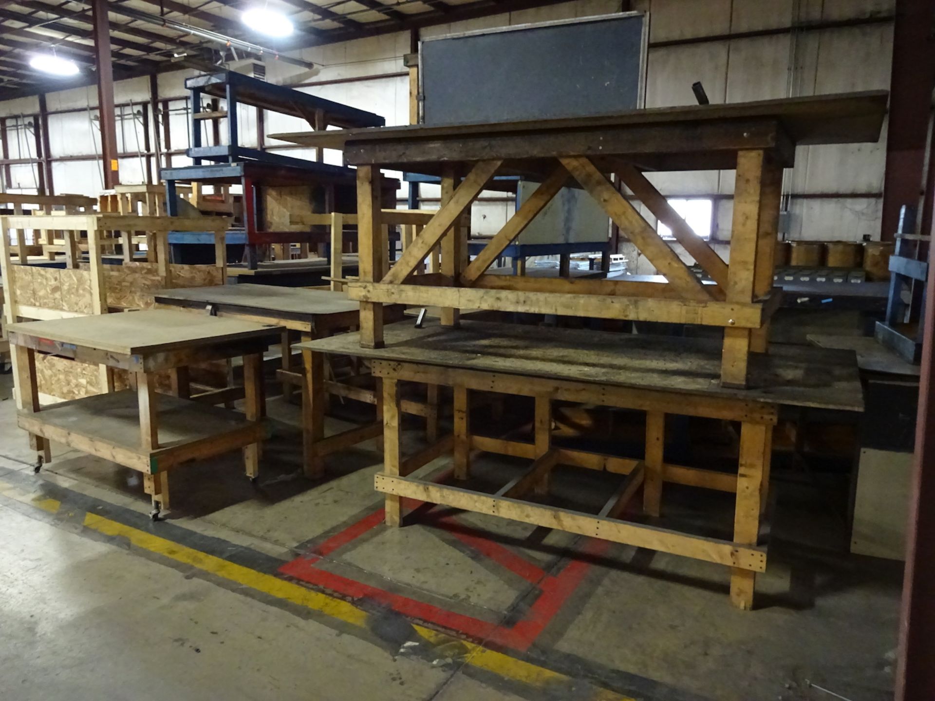 LOT: Assorted Wood Tables & Work Benches - Image 2 of 2