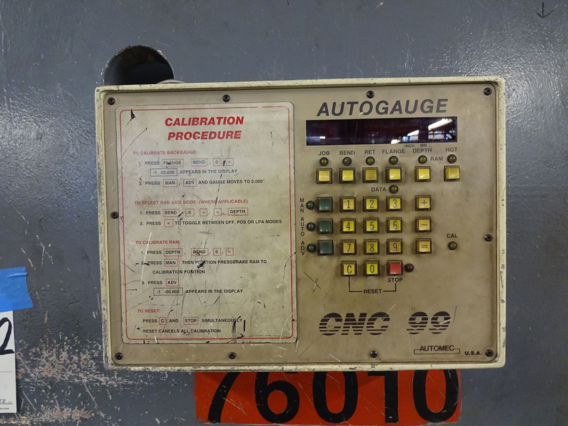 Accurpress 60 Ton x 10 Ft. Model 76010 Press Brake: S/N 2198 (1993), Automec Autogage CNC99 - Image 5 of 7