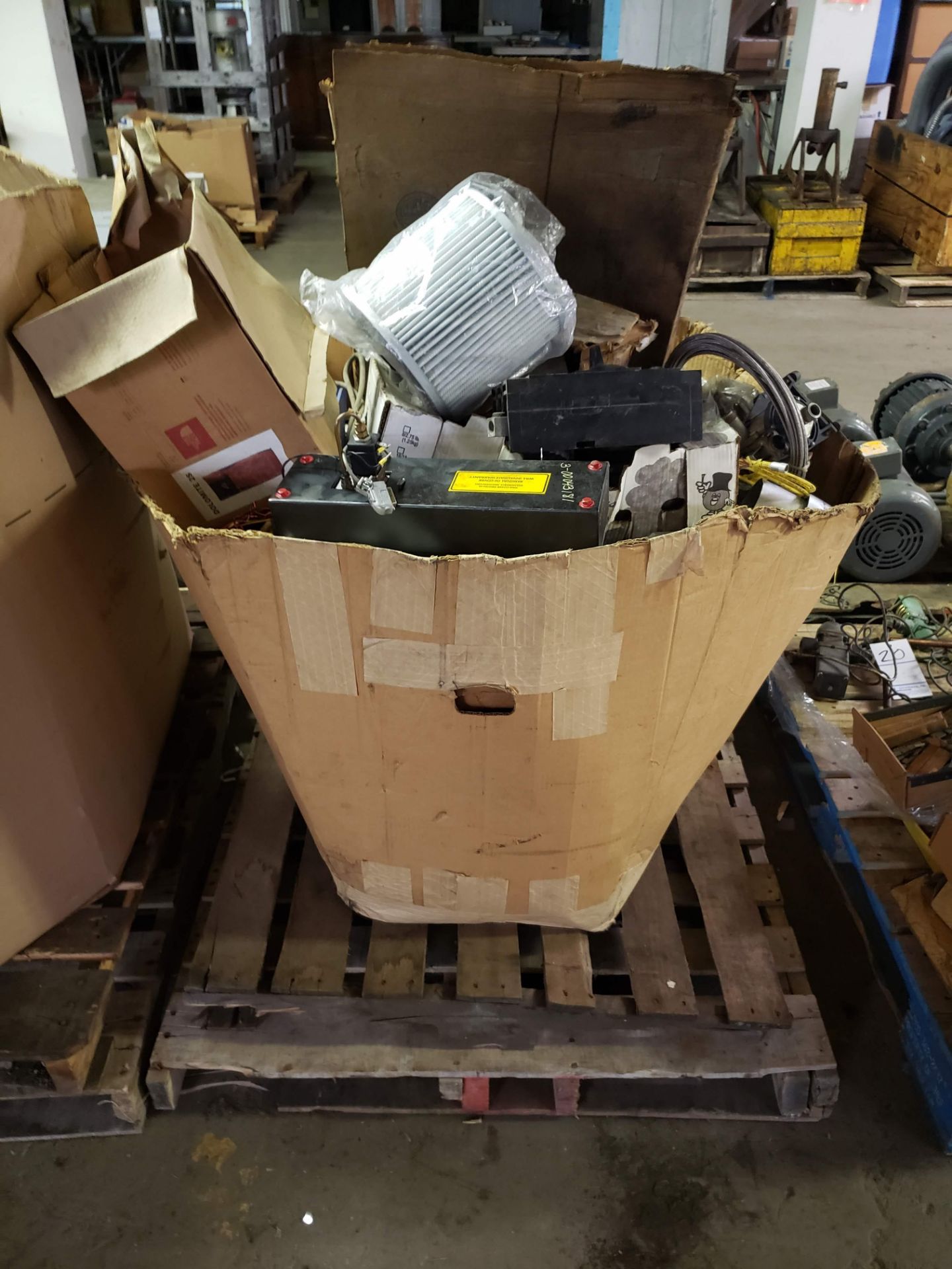 Skid of electrical parts and misc