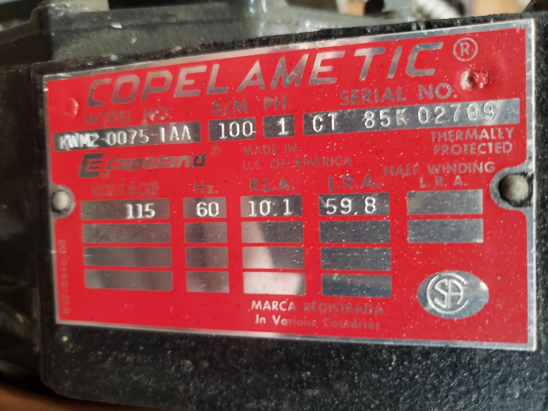 Copeland compressor unit model EBWH-0078-IAA-D01 - Image 3 of 4