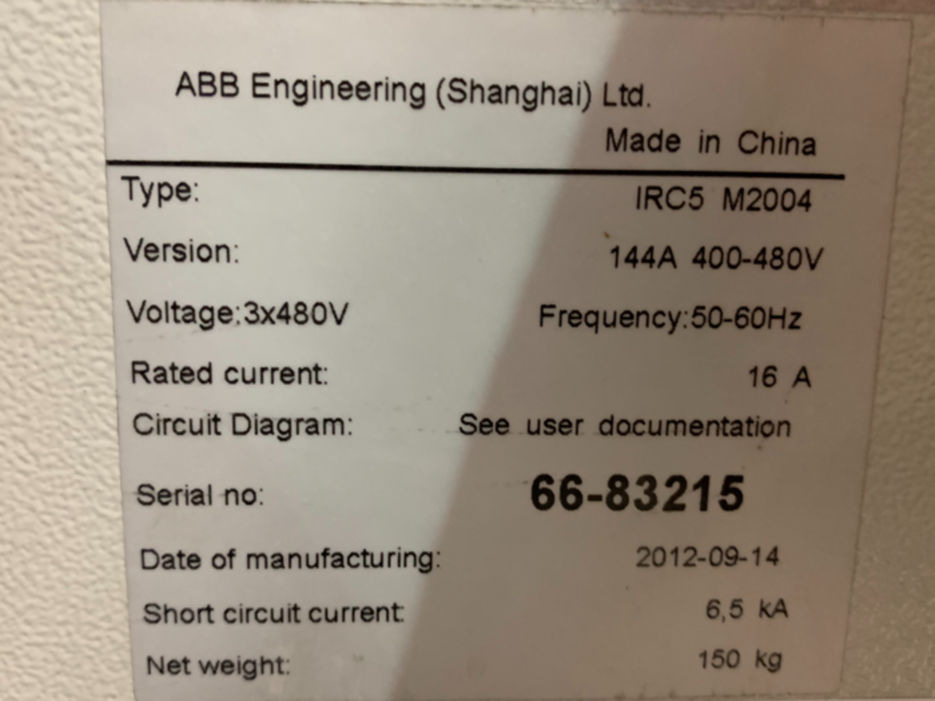 ABB IRB 6640 6 AXIS CNC ROBOT 235KG X 2.55, IRC5 CONTROLLER, YEAR 2012 - Image 4 of 5