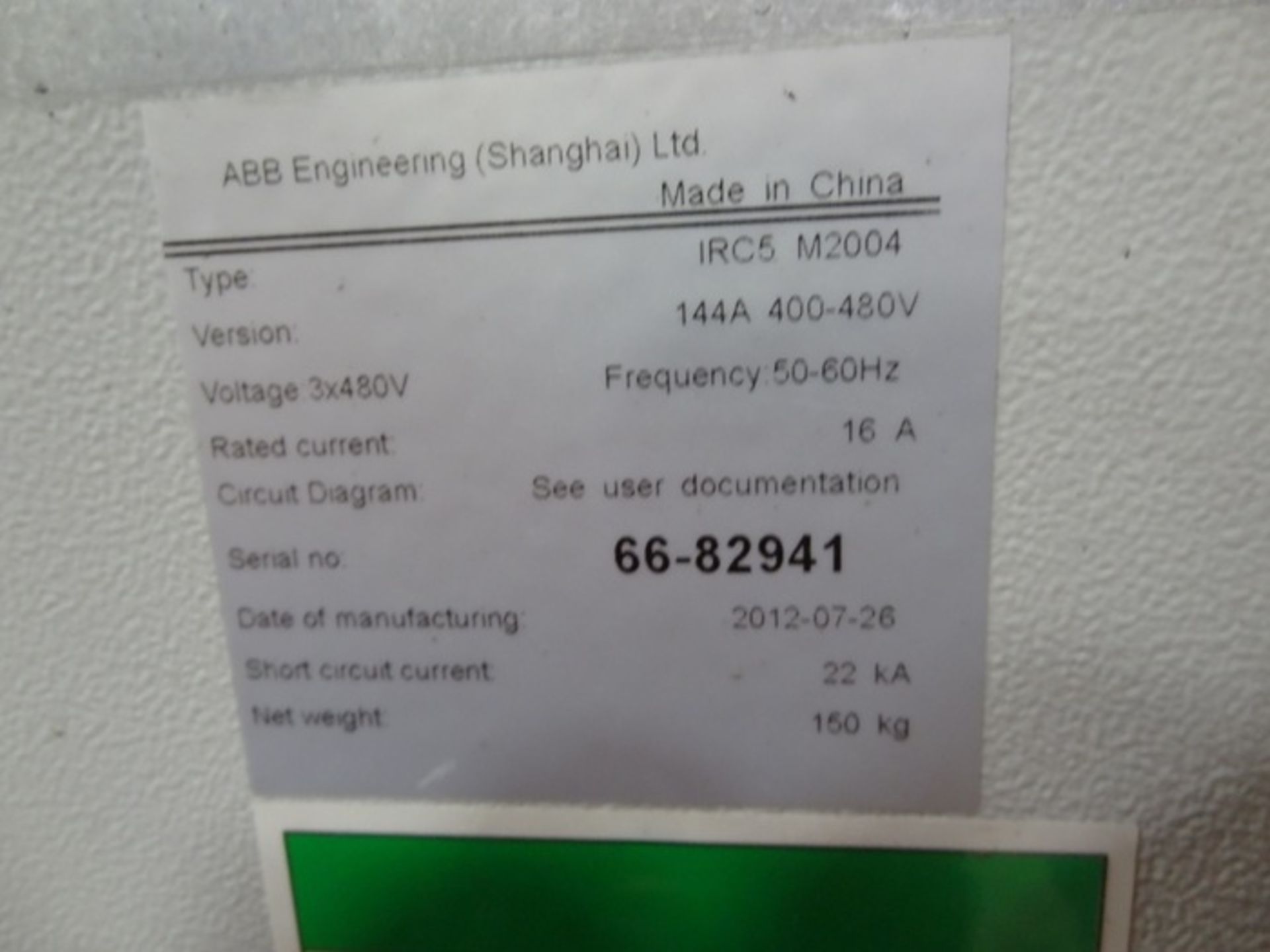 ABB IRB 6640 6 AXIS CNC ROBOT 235KG X 2.55, IRC5 CONTROLLER, YEAR 2012 - Image 3 of 3