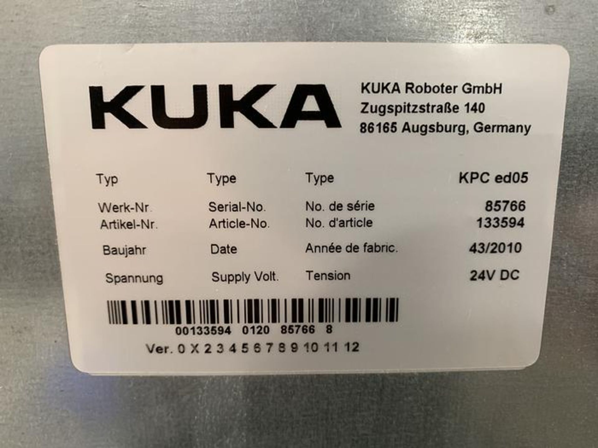 KUKA KR 100-2 PA 4 AXIS CNC PALLETIZING ROBOT WITH KR C2 ed05 CONTROLLER, SN 941858 - Image 18 of 19