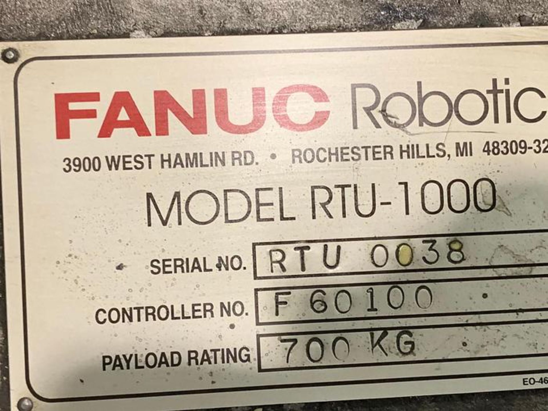 FANUC RTU-1000 7TH AXIS FLOOR MOUNTED TRACK 500KG X 13", 9'9" TRAVEL, LOCATION MI - Image 2 of 2