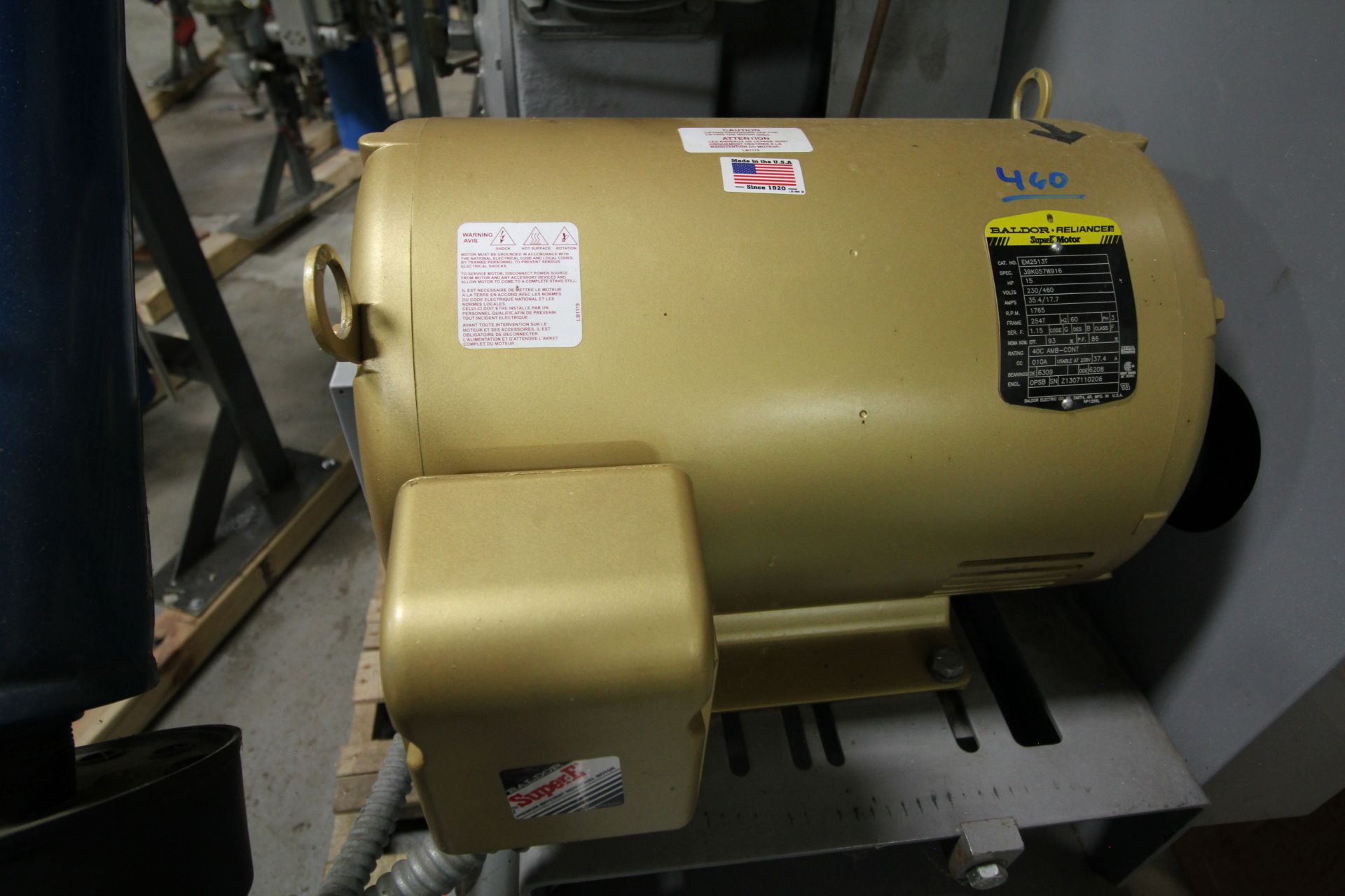 INGERSOLL-RAND AIR COMPRESSOR MODEL T30 7100E15, SN 30T885840 (NEW MOTOR) - Image 2 of 4