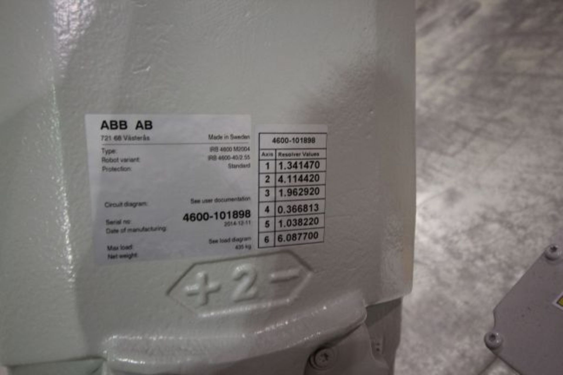 (NEW) ABB ROBOT IRB 4600 2.55/40KG WITH IRC5 CONTROLS, YEAR 2014, SN 101898 TEACH PENDANT& CABLES - Image 8 of 9