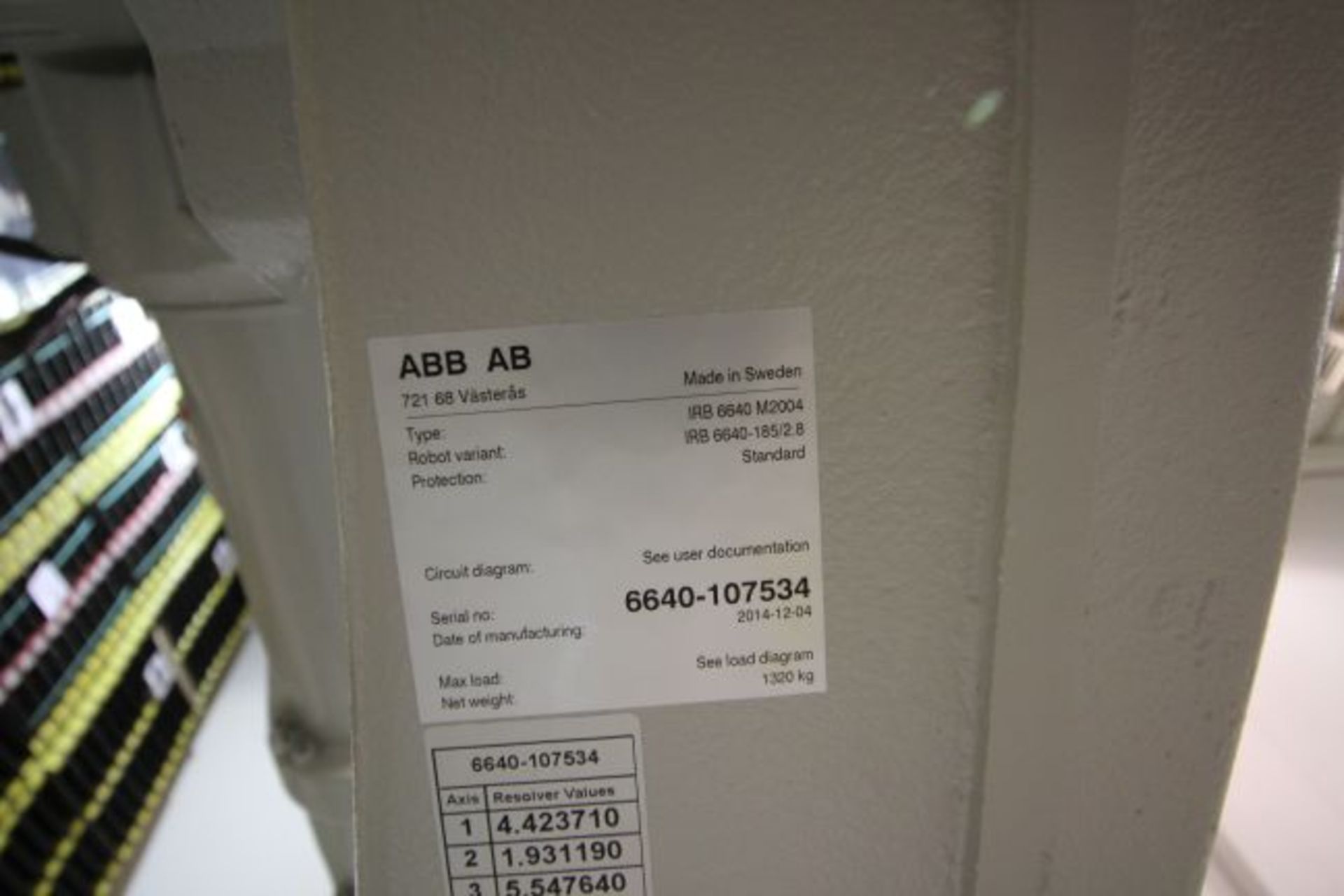 (NEW) ABB ROBOT IRB 6640 2.8/185 WITH IRC5 CONTROLS, YEAR 2015, 107534, TEACH PENDANT & CABLES - Image 10 of 11