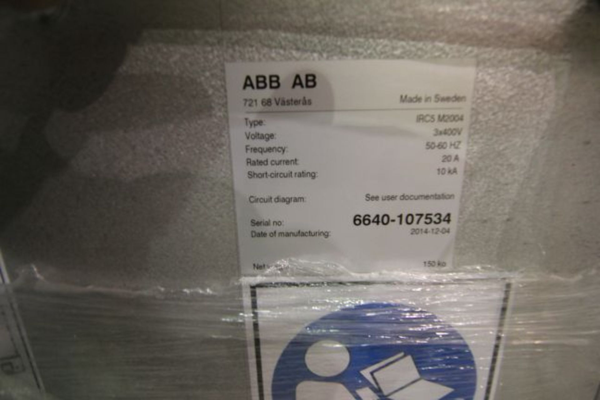 (NEW) ABB ROBOT IRB 6640 2.8/185 WITH IRC5 CONTROLS, YEAR 2015, 107534, TEACH PENDANT & CABLES - Image 11 of 11