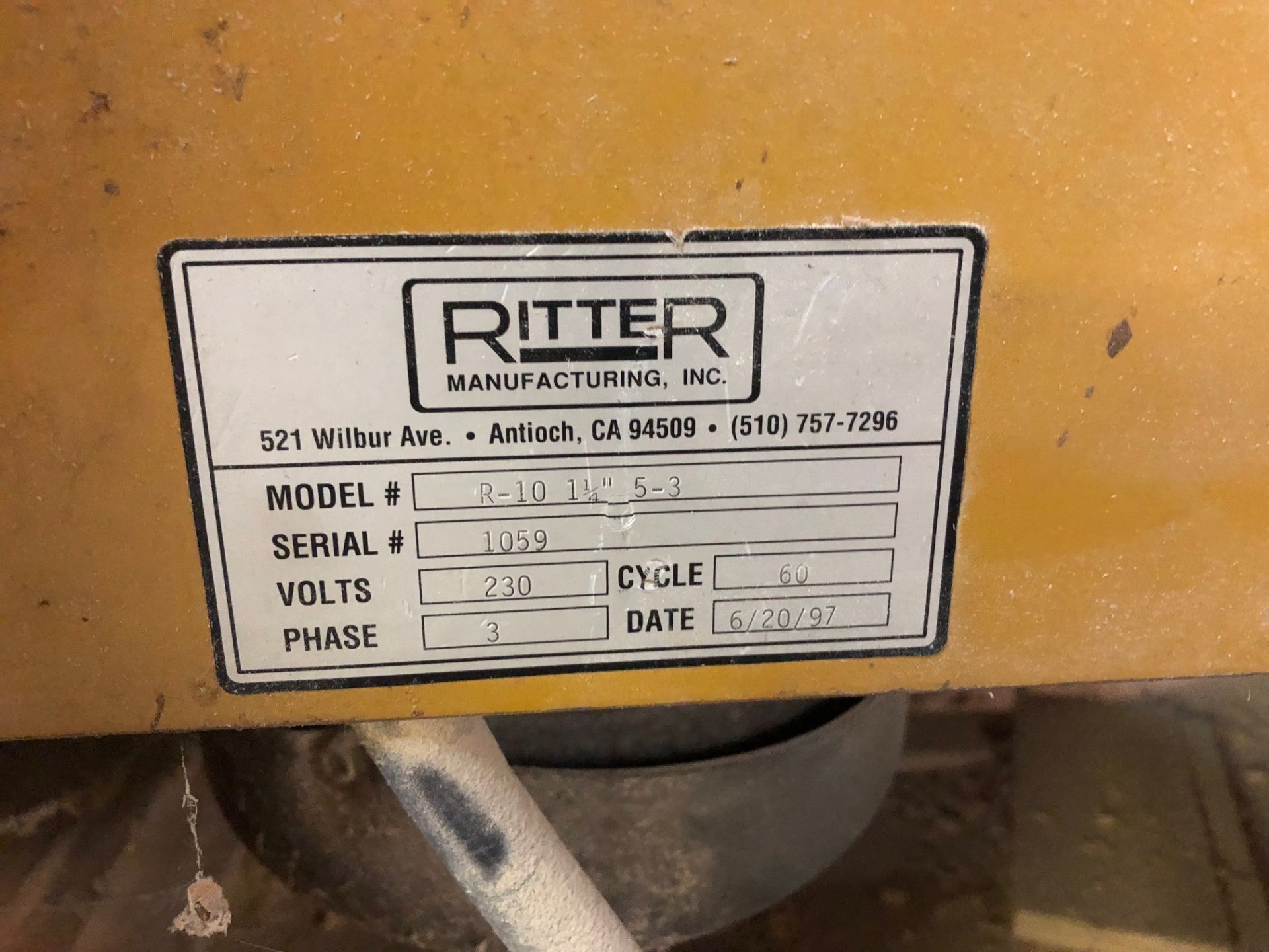 Ritter model R-10, 3 phase, 230 V shaper - Image 3 of 3