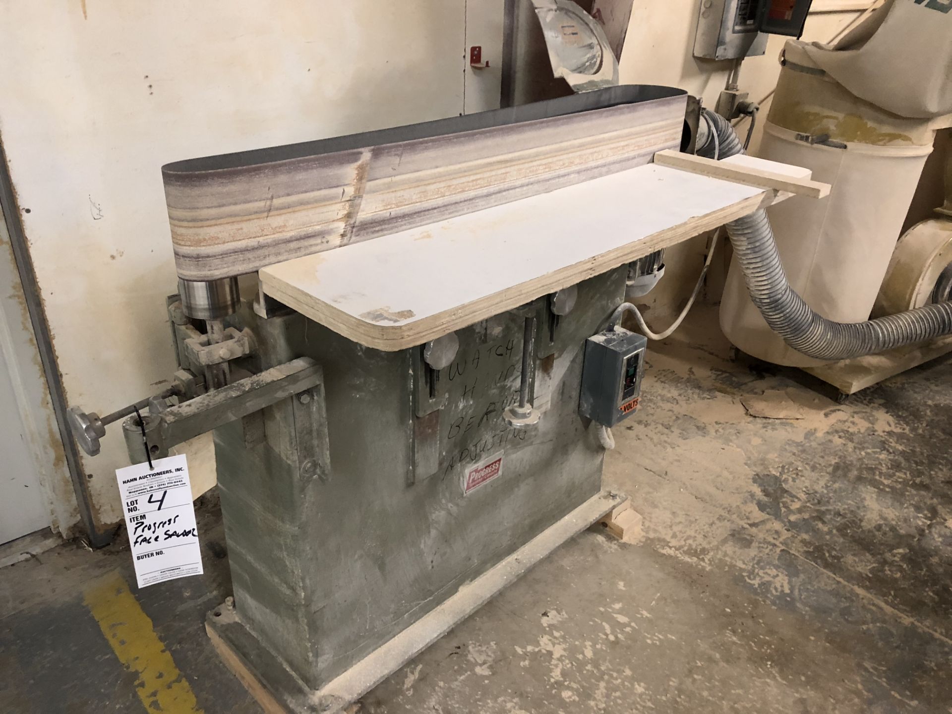 Progress Machine Company model PMC 150, approx. 36" face sander