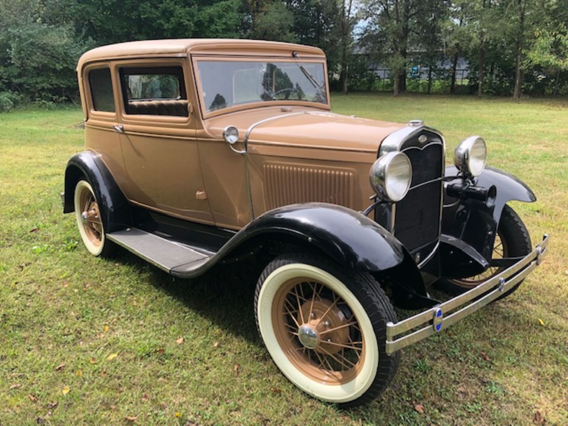 1931 Ford model A Leatherback Victoria, full restoration, cream/brown color with black running - Image 2 of 8