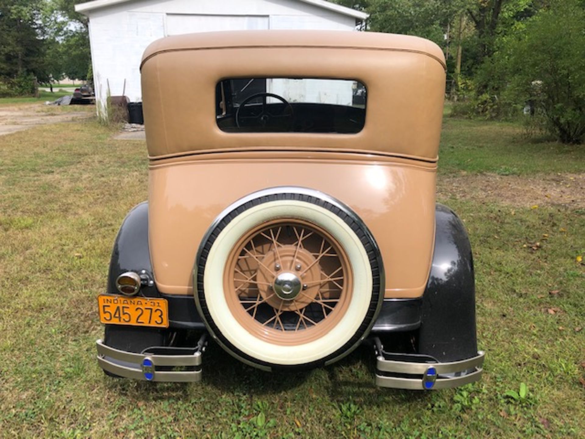 1931 Ford model A Leatherback Victoria, full restoration, cream/brown color with black running - Image 4 of 8