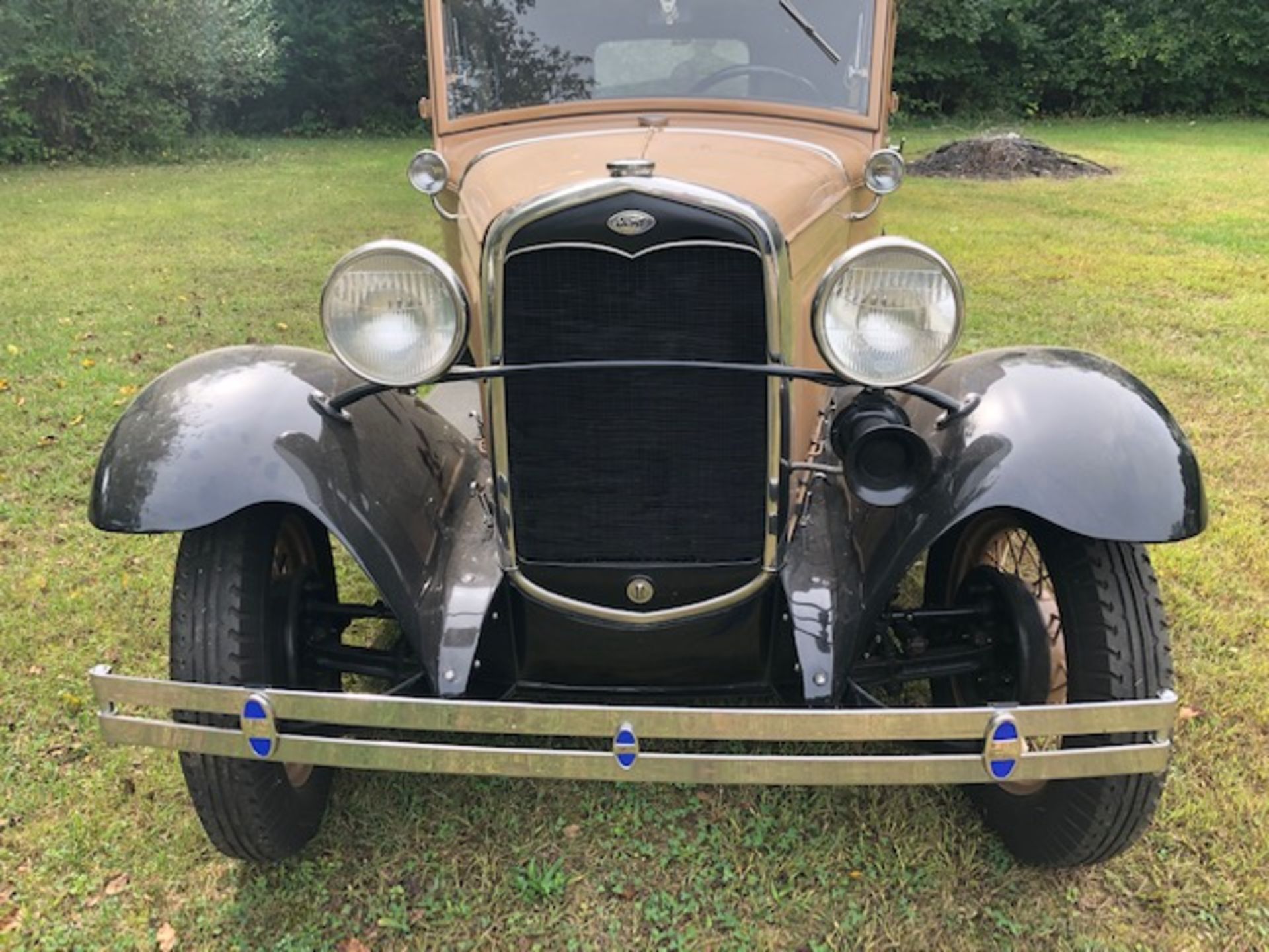 1931 Ford model A Leatherback Victoria, full restoration, cream/brown color with black running - Image 3 of 8