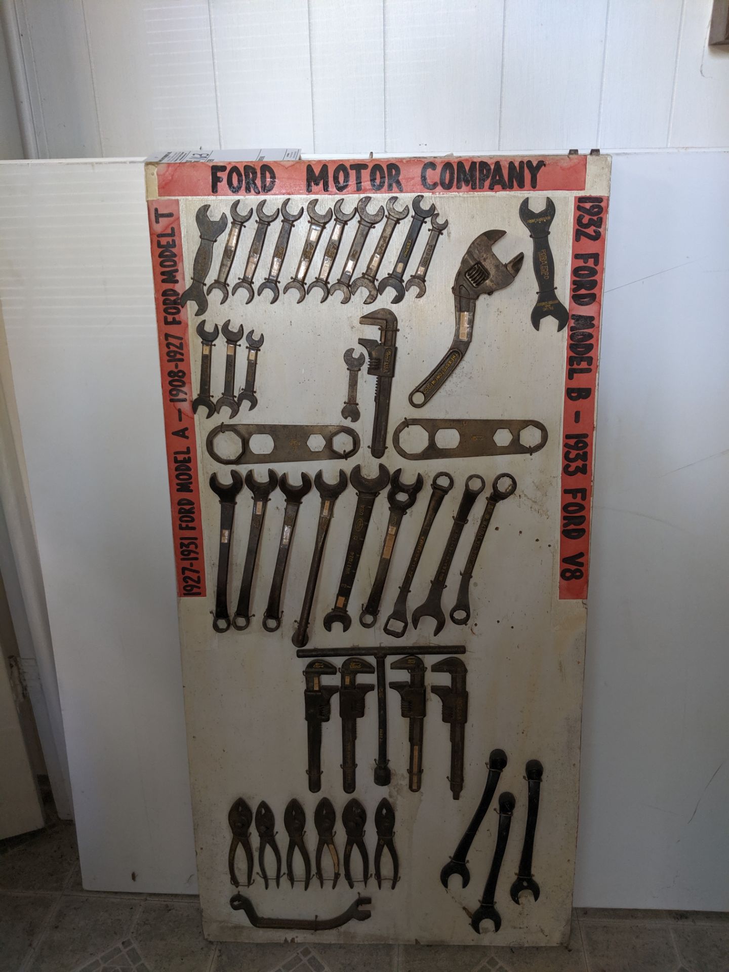 Large display of Ford Motor Company wrenches