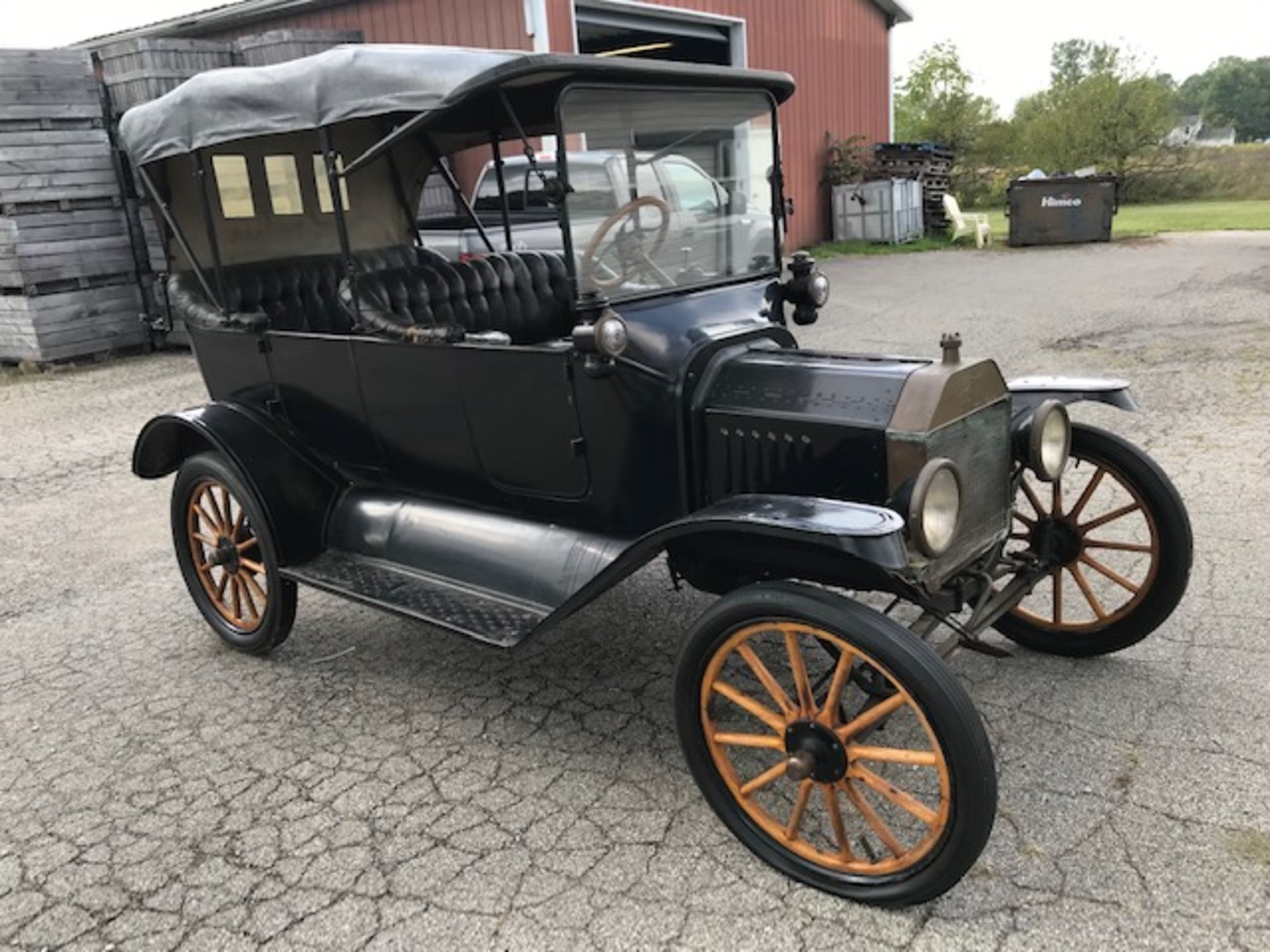 1914 Ford Model T Touring Auto, believed to be original roof and paint, ran approx. 10 years ago