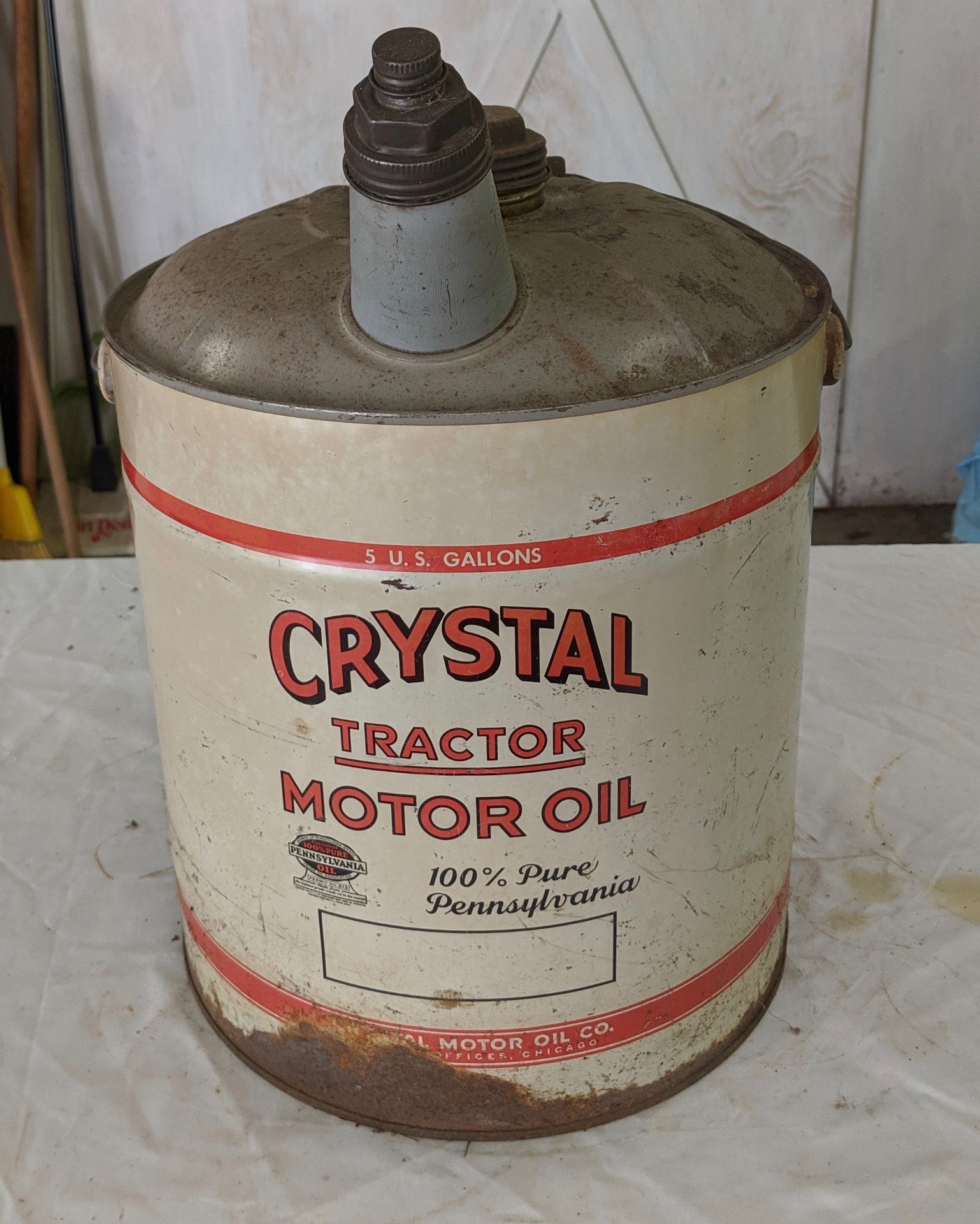 Crystal Tractor Motor Oil 100% pure Pennsylvania oil 5 gallon container
