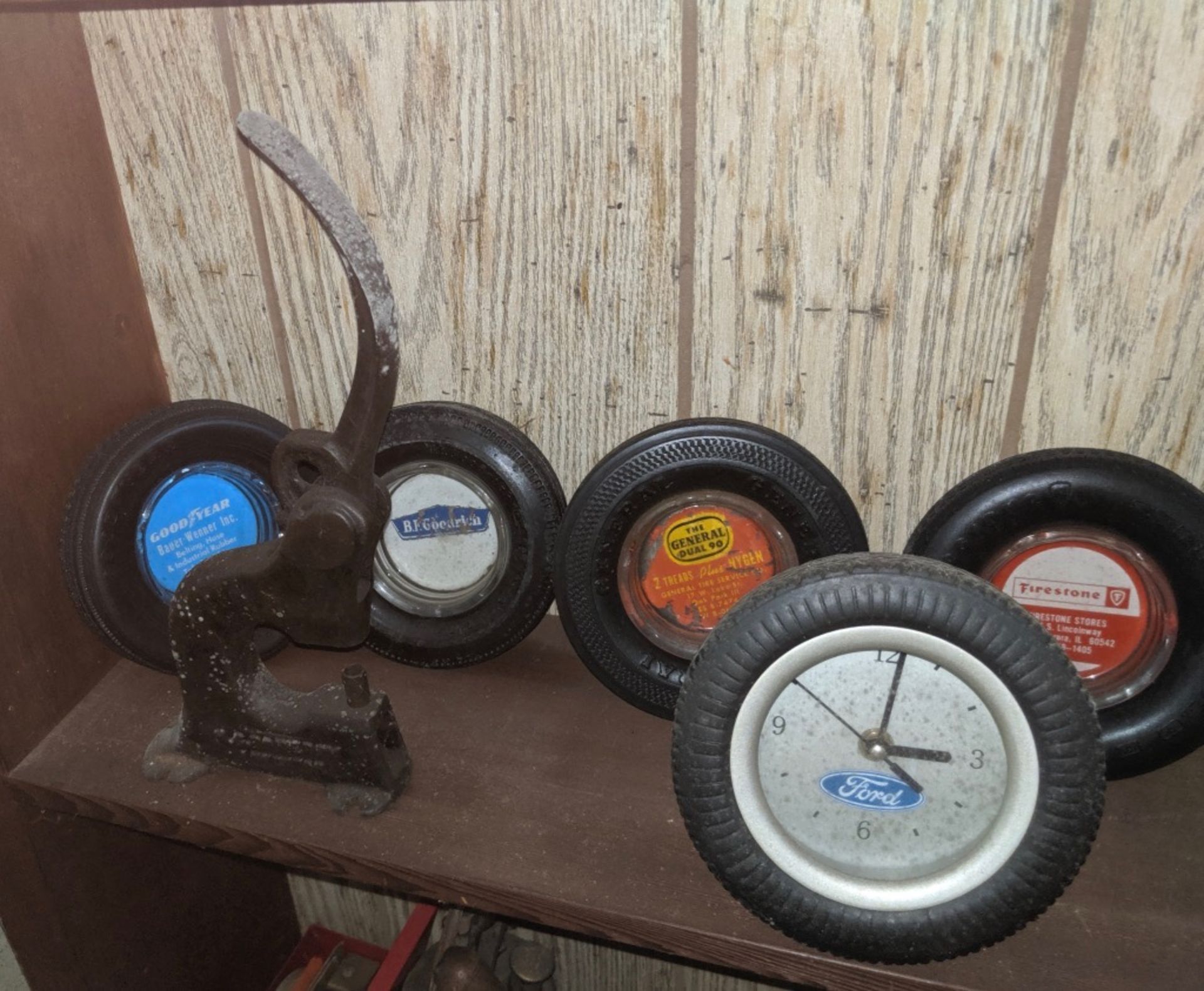 Tire Type Ashtrays and Ford Tire Clock - Image 2 of 2