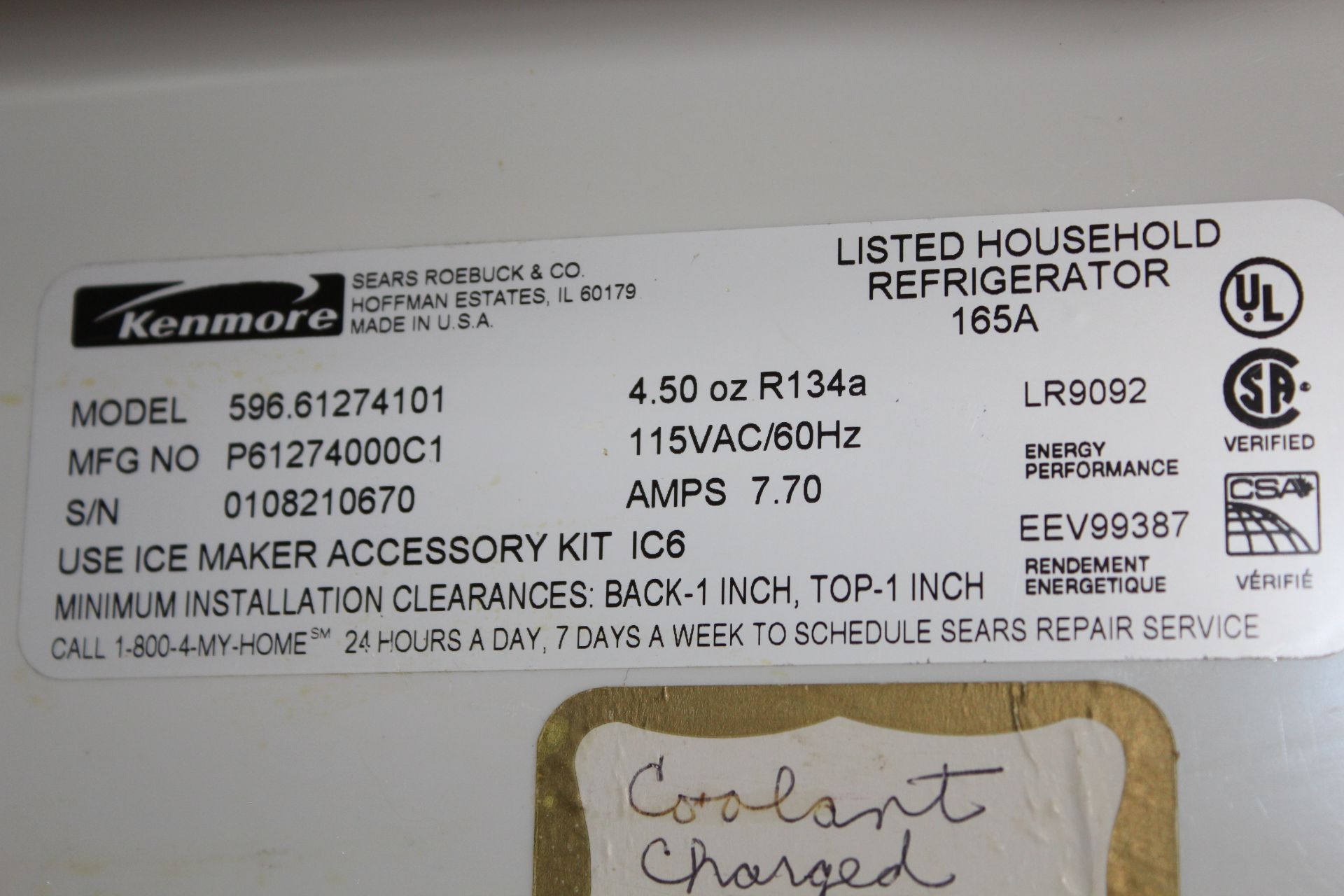 Kenmore Refrigerator/Freezer - Image 2 of 3