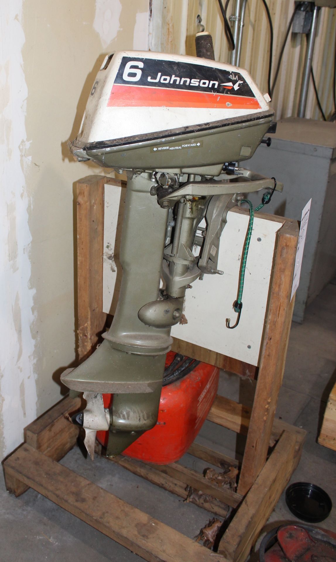 Johnson 6 hp outboard motor with tanks