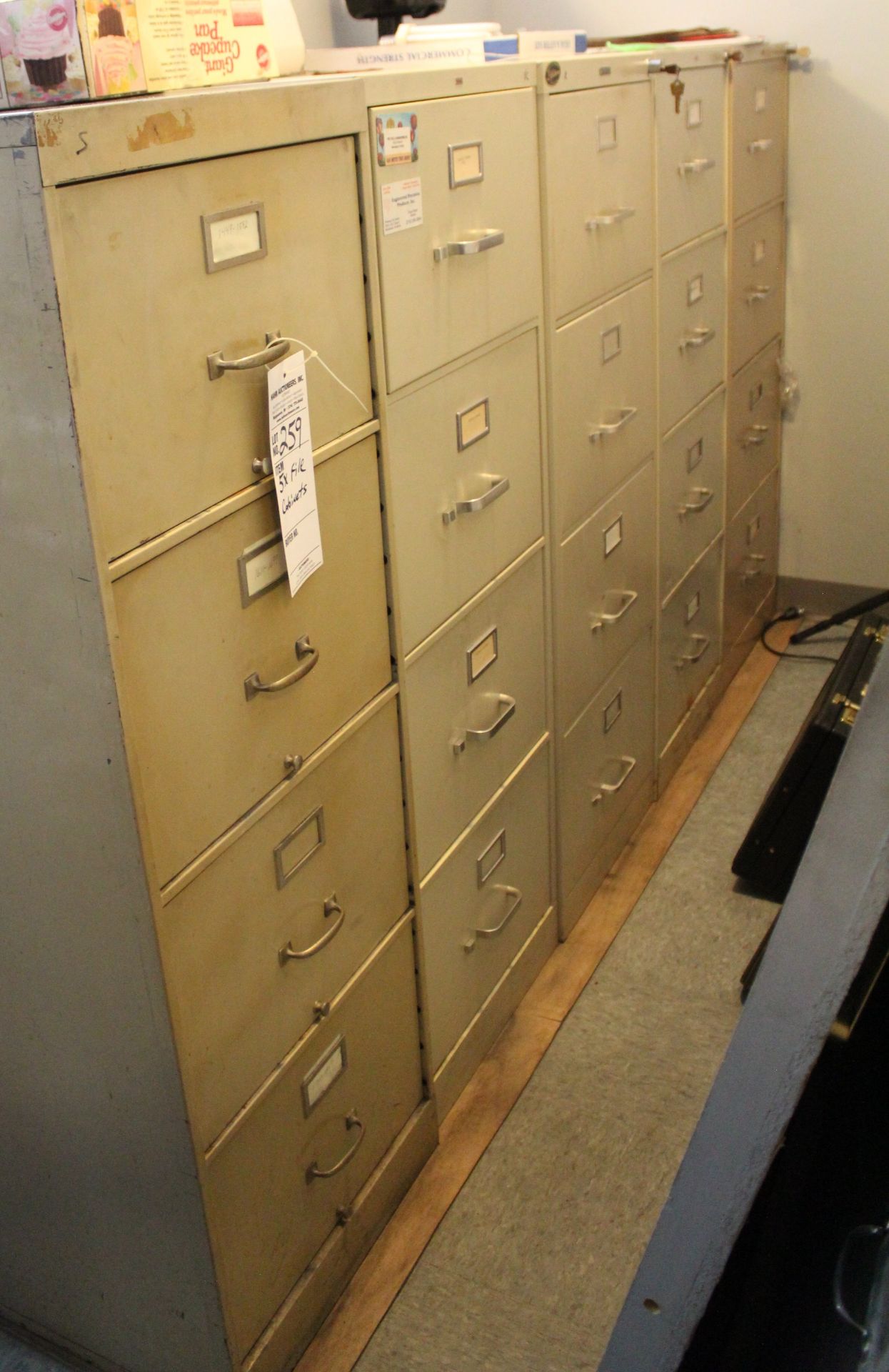 5 file cabinets