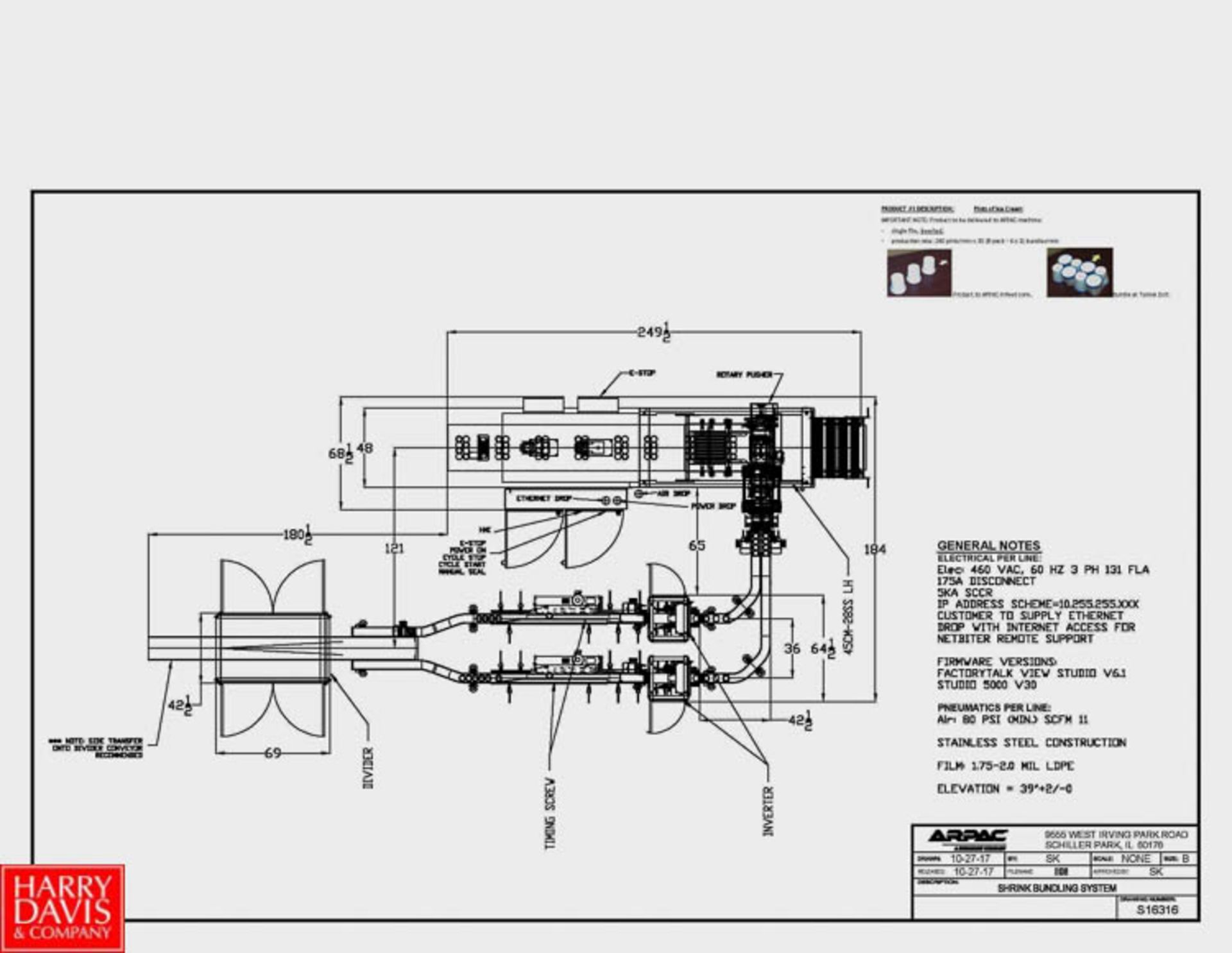 NEW NEVER USED 2018 Arpac Shrink Bundler Model 45CM-28, Bundles and Shrinks 240 Pints Per Minute * - Image 4 of 4