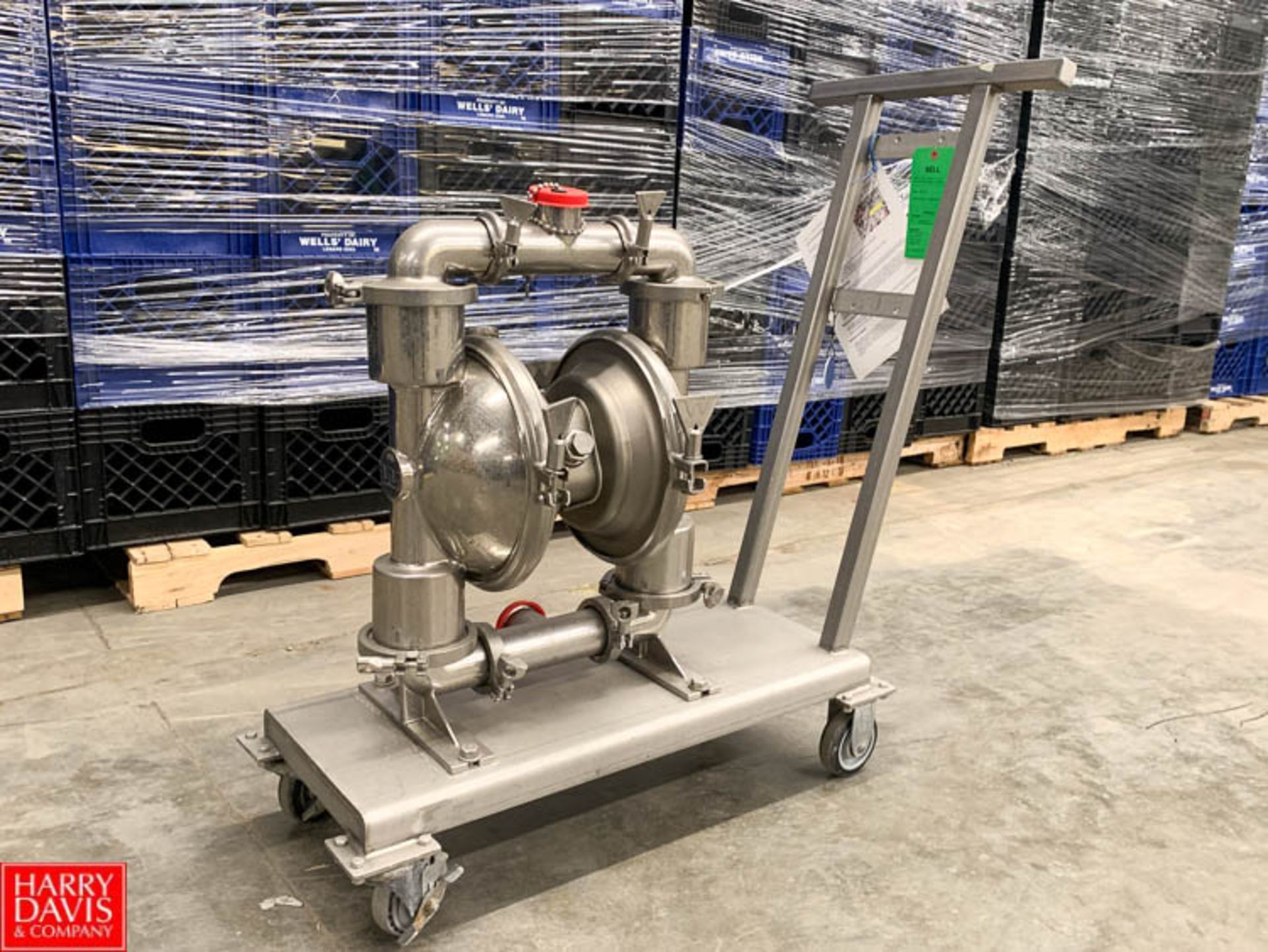 Wilden S/S Diaphragm Pump Model M-8 : SN 871575, Mounted on S/S Cart Rigging Fee $35 - Image 2 of 2