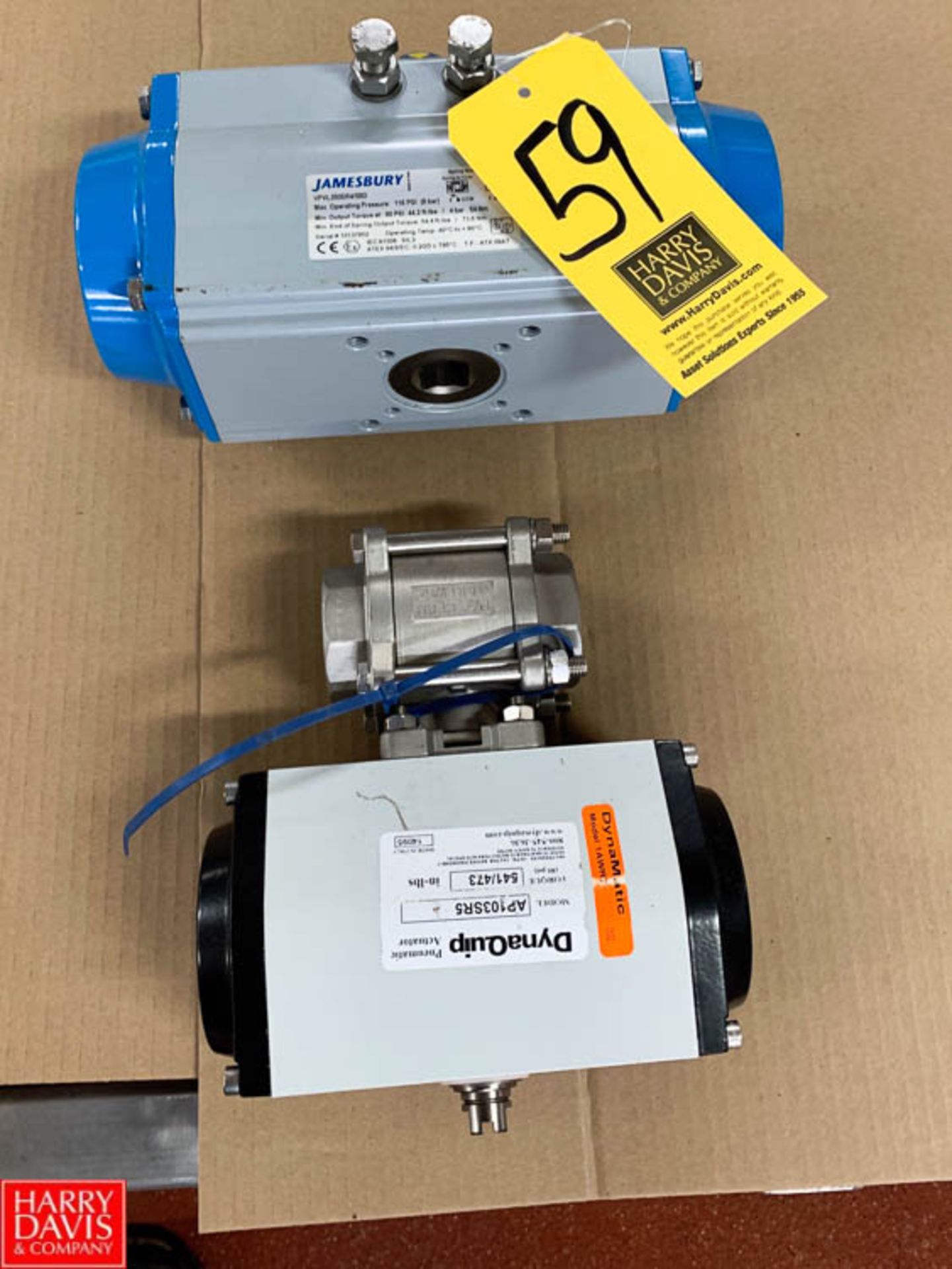 (2 pcs) 2" S/S Air Actuator Valve and Additional Jamesbury Actuator - Rigging Fee: $ 35