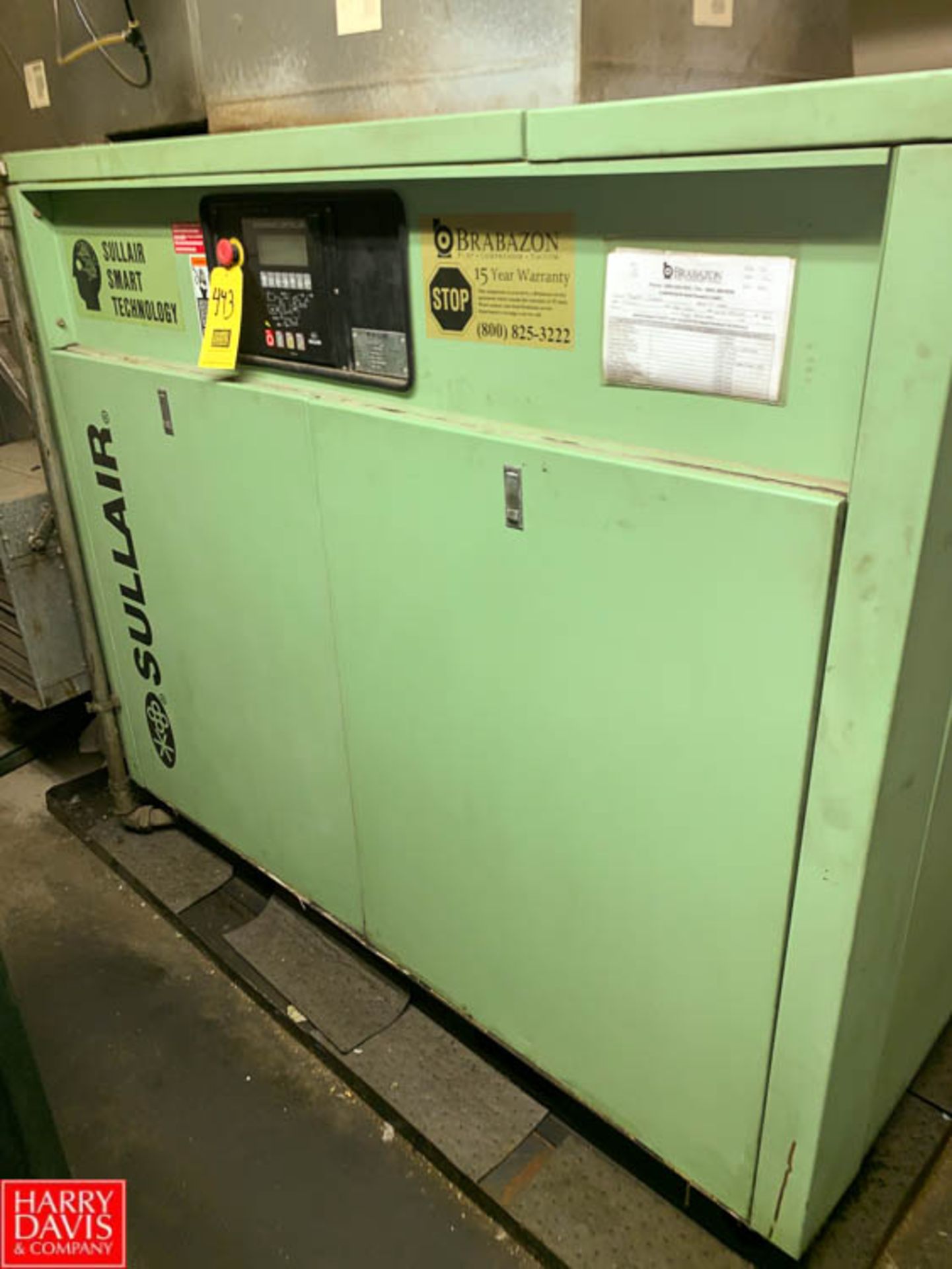 Sullair 60 HP Screw Air Compressor Model V160-601/A, S/N 003-150125 - Rigging Fee: $ 800