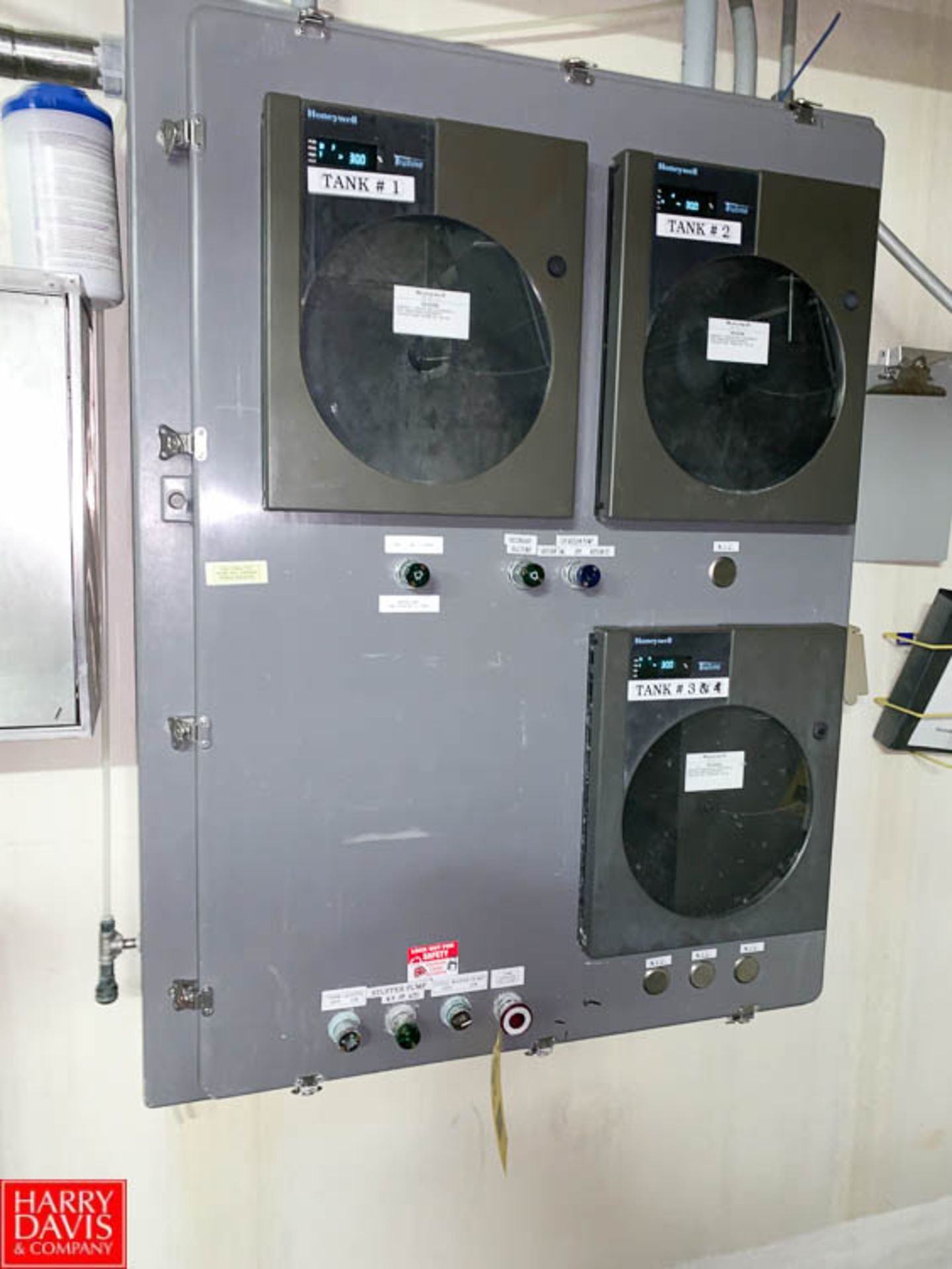 (3) Honeywell True Line Chart Recorders, with Enclosure and Air Valve Solenoids - Rigging Fee: $