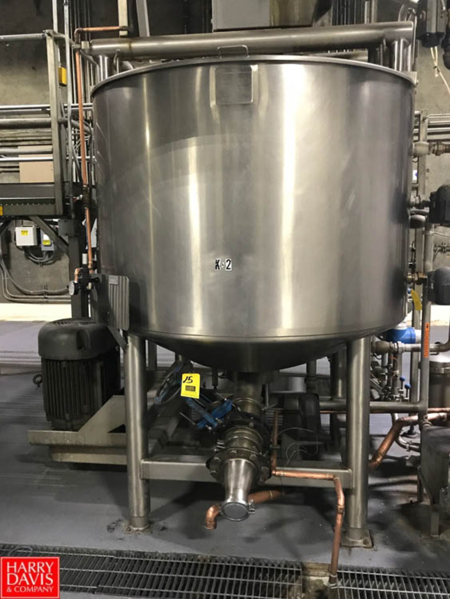 Walker 600 Gallon Jacketed Hinged-Lid Dish-Bottom S/S Liquiveter Tank with Scrape Surface Vertical