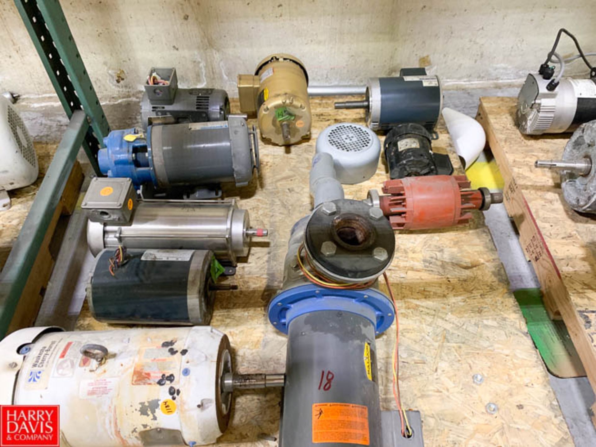 (9) Pieces, Assorted Motors an Pumps, up to 3 HP Rigging Fee: $ 50