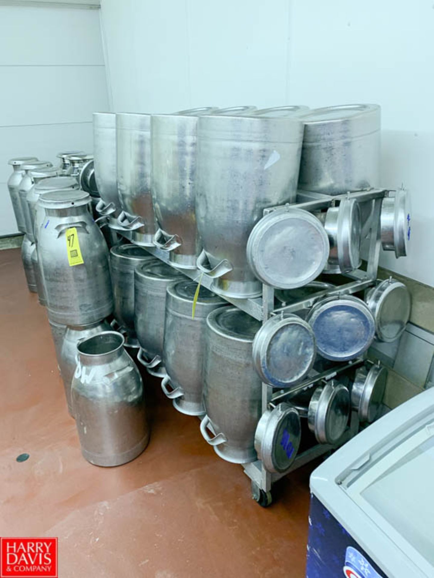 10 Gallon S/S Milk Cans, with Rack