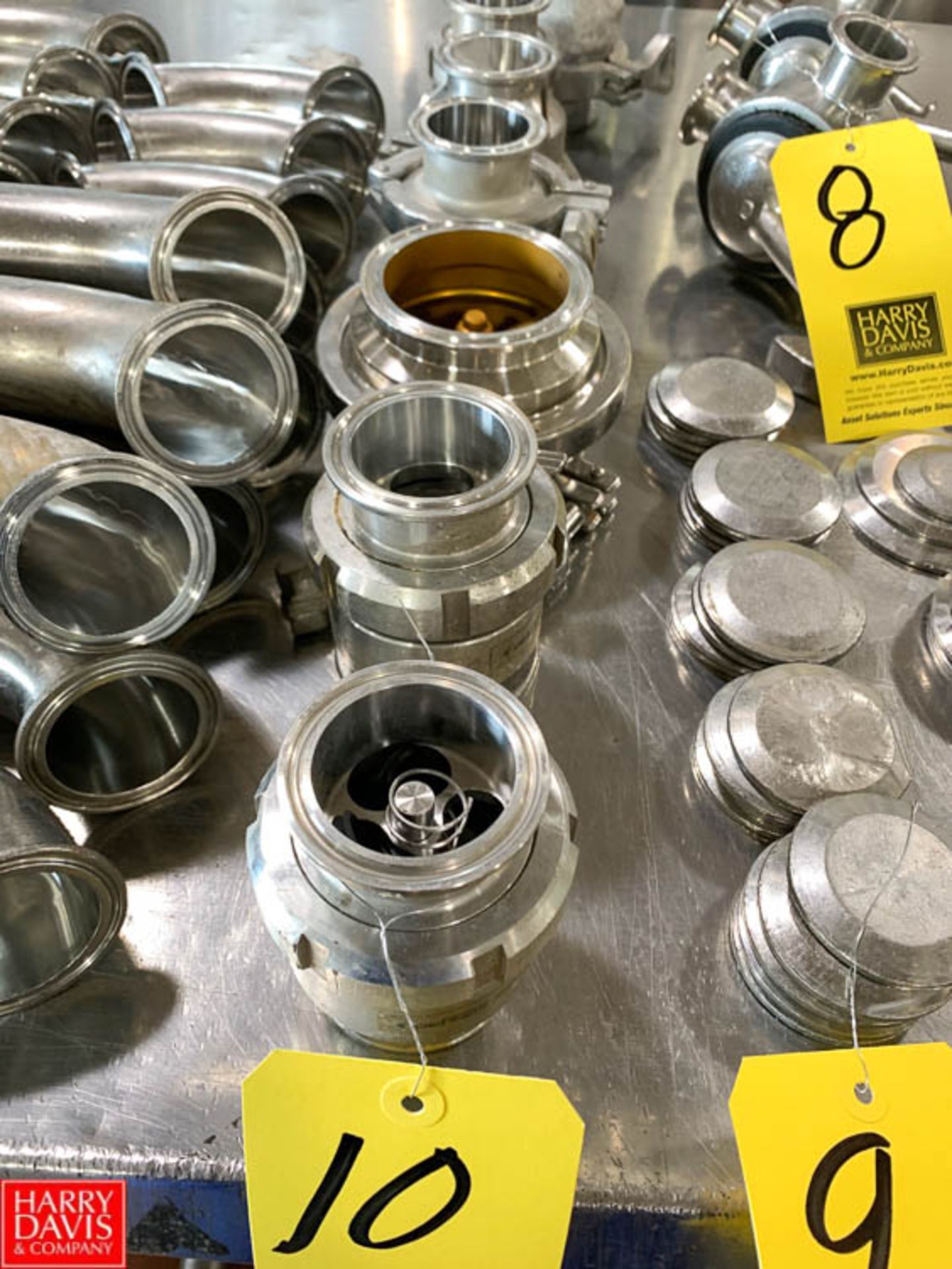 Assorted 2" to 3" S/S Spring-Loaded Check Valves, Clamp Type -Rigging Fee $ 25