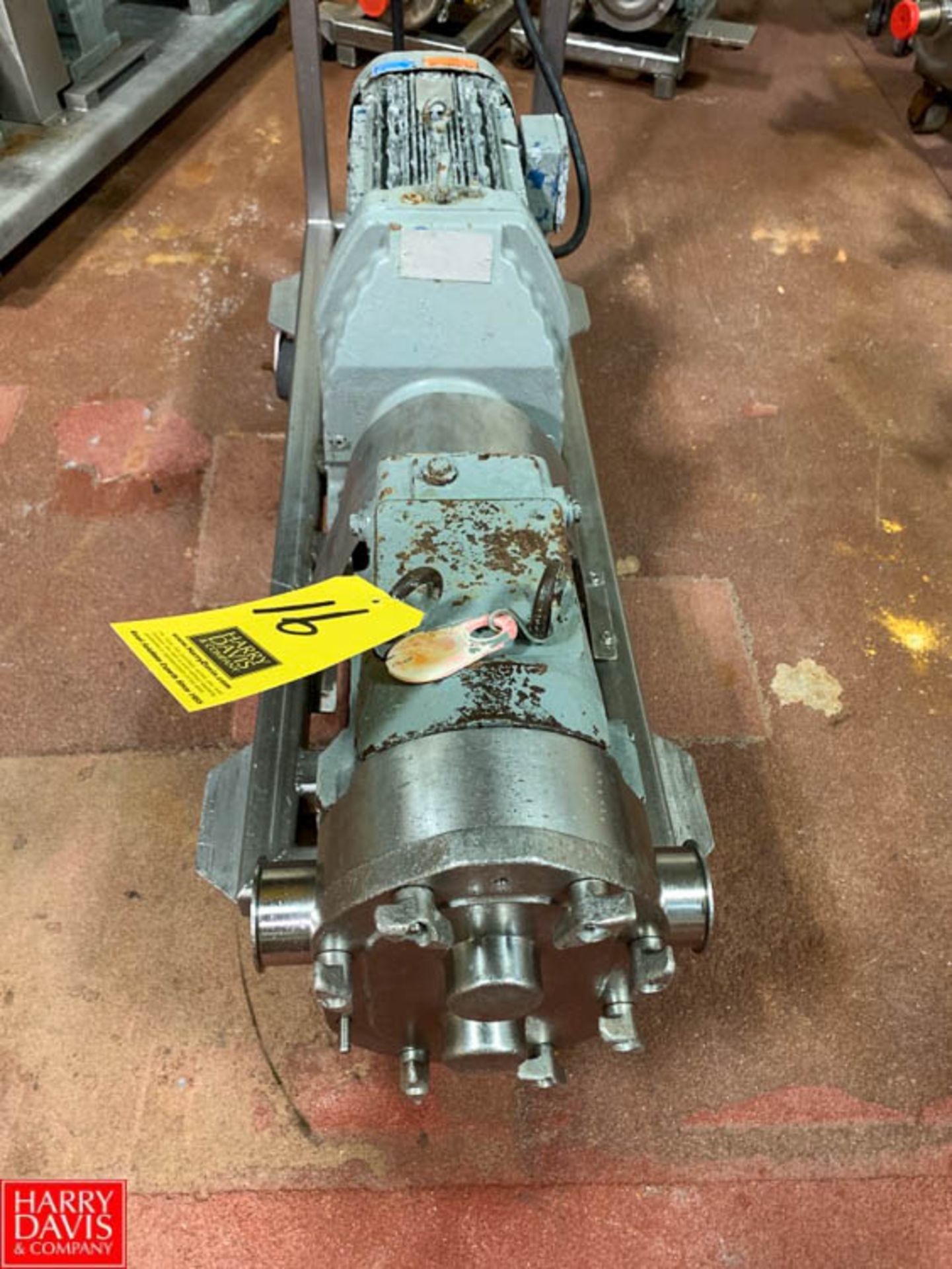 WCB Size 60 Positive Displacement Pump Mounted on Portable S/S Base with 2.5" S/S Head and Clamp