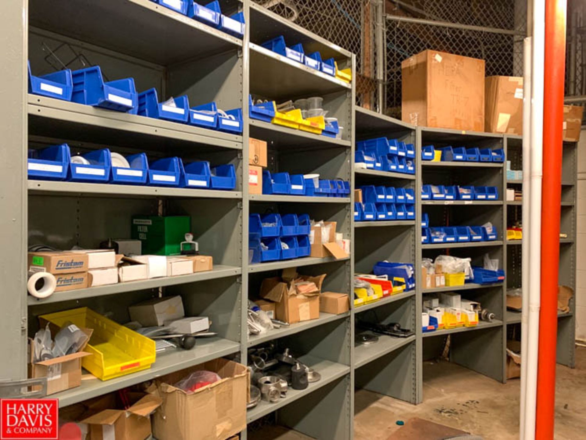 Assorted Plug Valves, Gaskets, Pump Parts and More; with Shelving Rigging Fee: $600