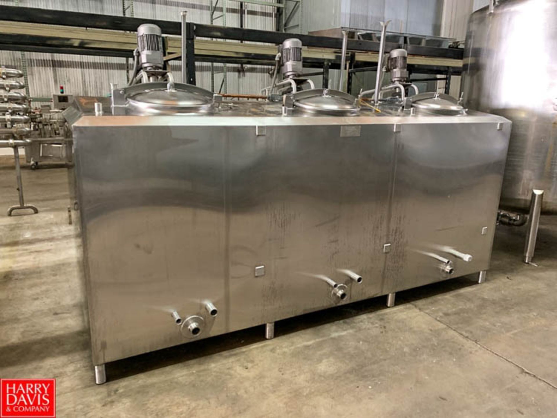 Cherry Burrell 375 Gallon 3-Compartment S/S Jacketed Flavor Tank, S/N E375-91 - Rigging: $500