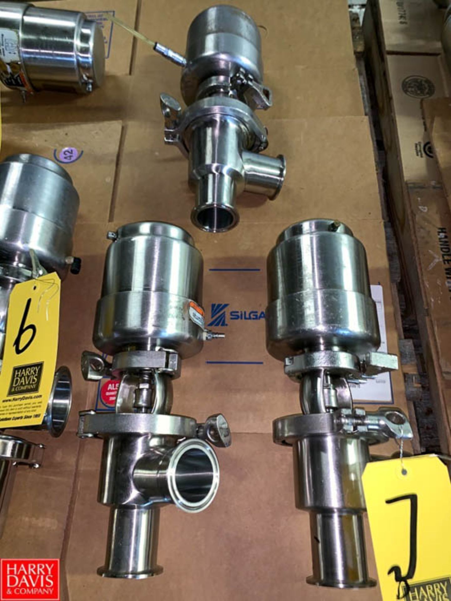 Tri Clover 2" S/ S 3-Way Air Valves and Clamp Type - Rigging: $25