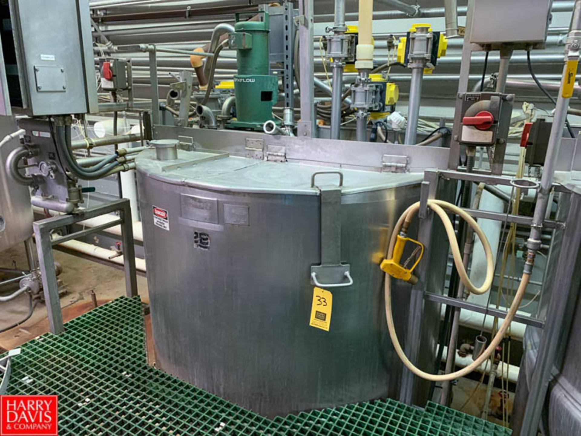 2012 Lee 500 Gallon Dual-Hinged-Lid Jacketed S/S Kettle Model 500 D : SN 72622-1, 125 PSI Jacket,
