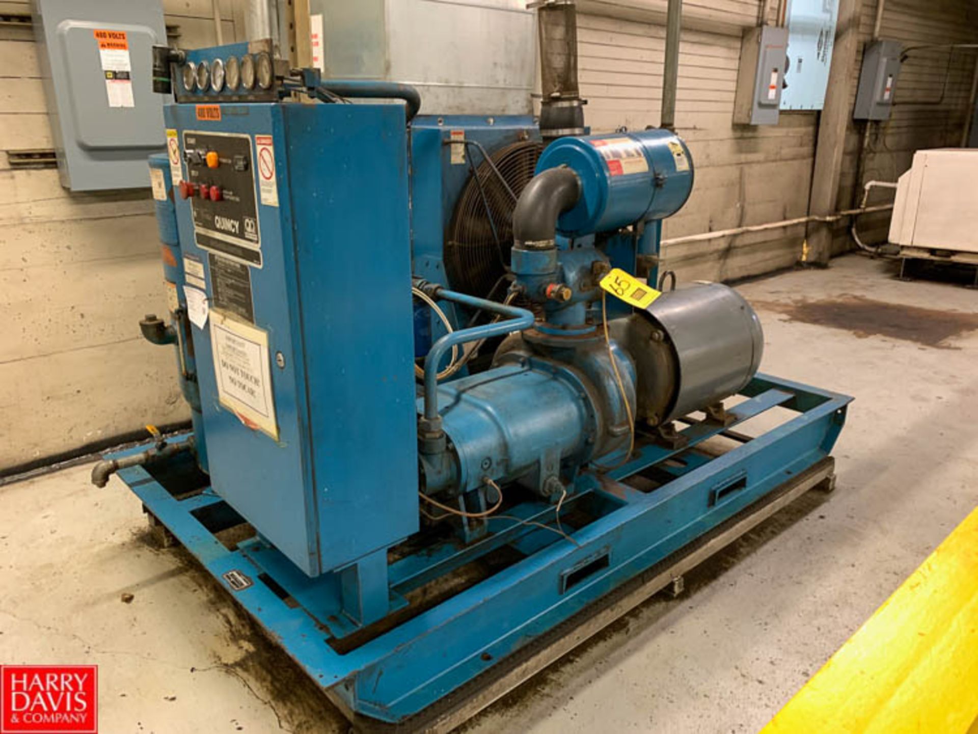 Quincy 75 HP Screw Air Compressor, Model 91987, S/N 5103ANA2L11 Rigging: 600