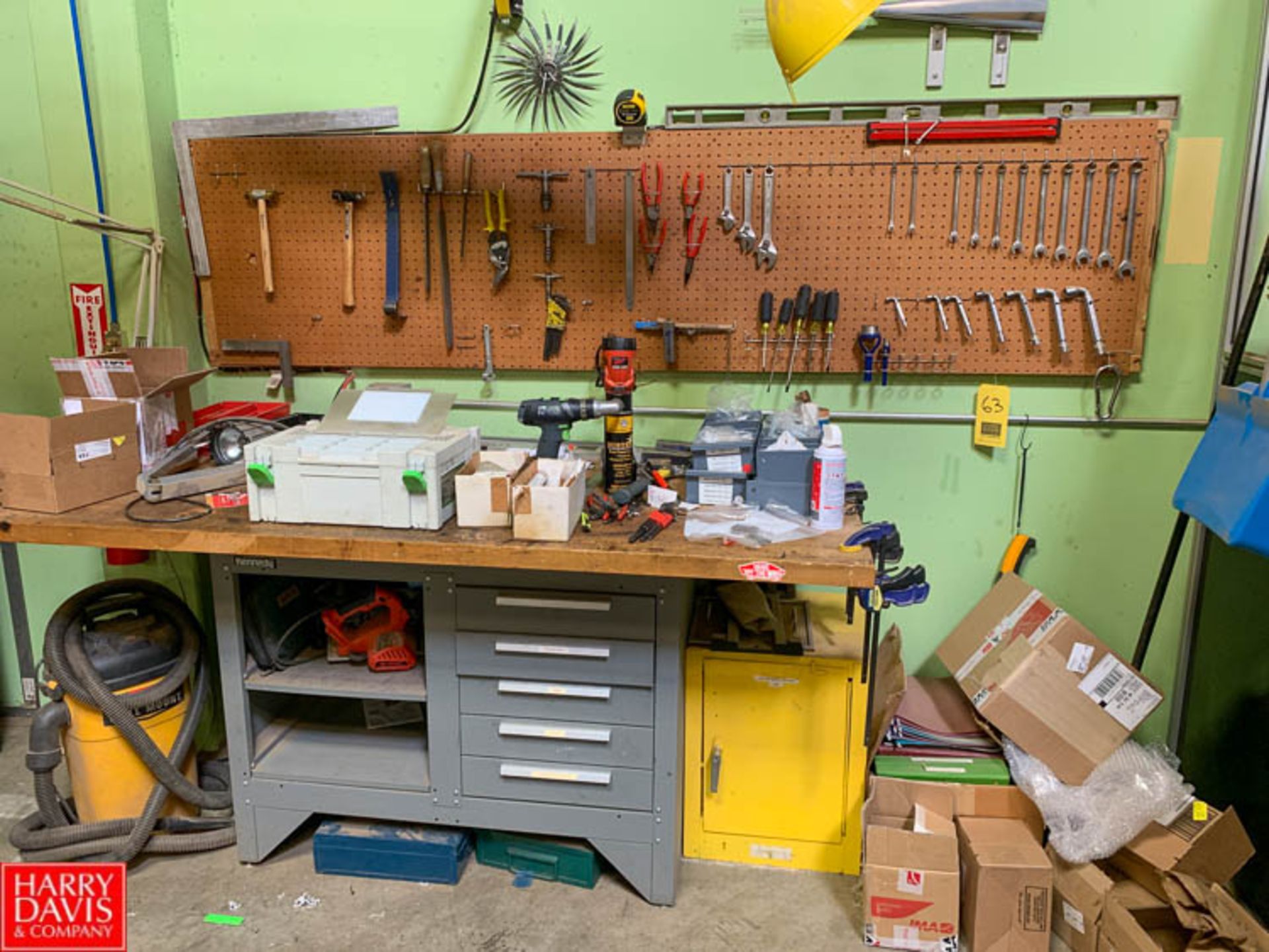 Kennedy Parts Drawers and Tool Wall with Tooling Rigging Fee: $100