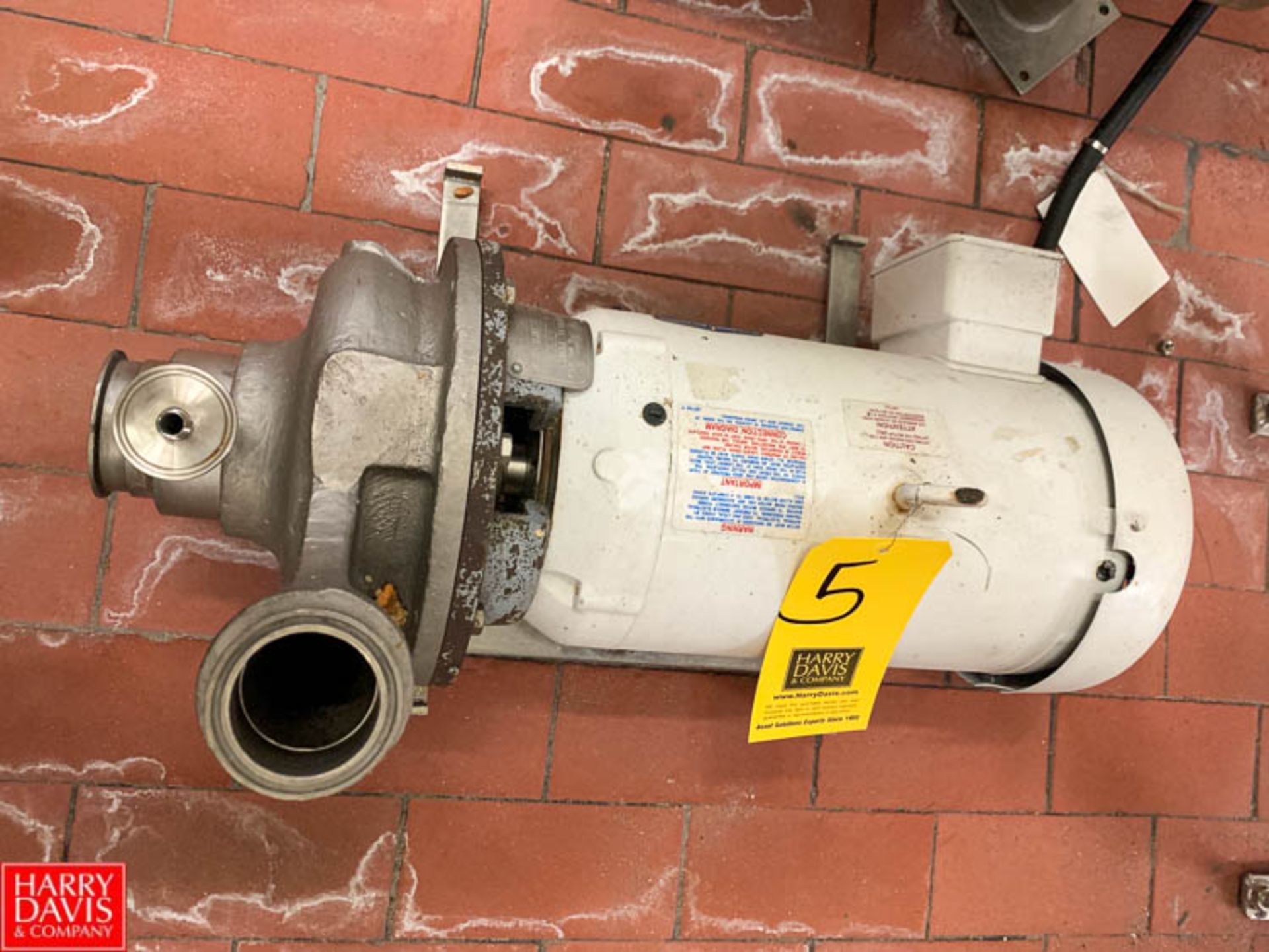 Ampco 7.5 HP Pump with Baldor 3,450 RPM Motor and 2" x 2.5" S/S Head, Clamp Type Rigging Fee: $50 *