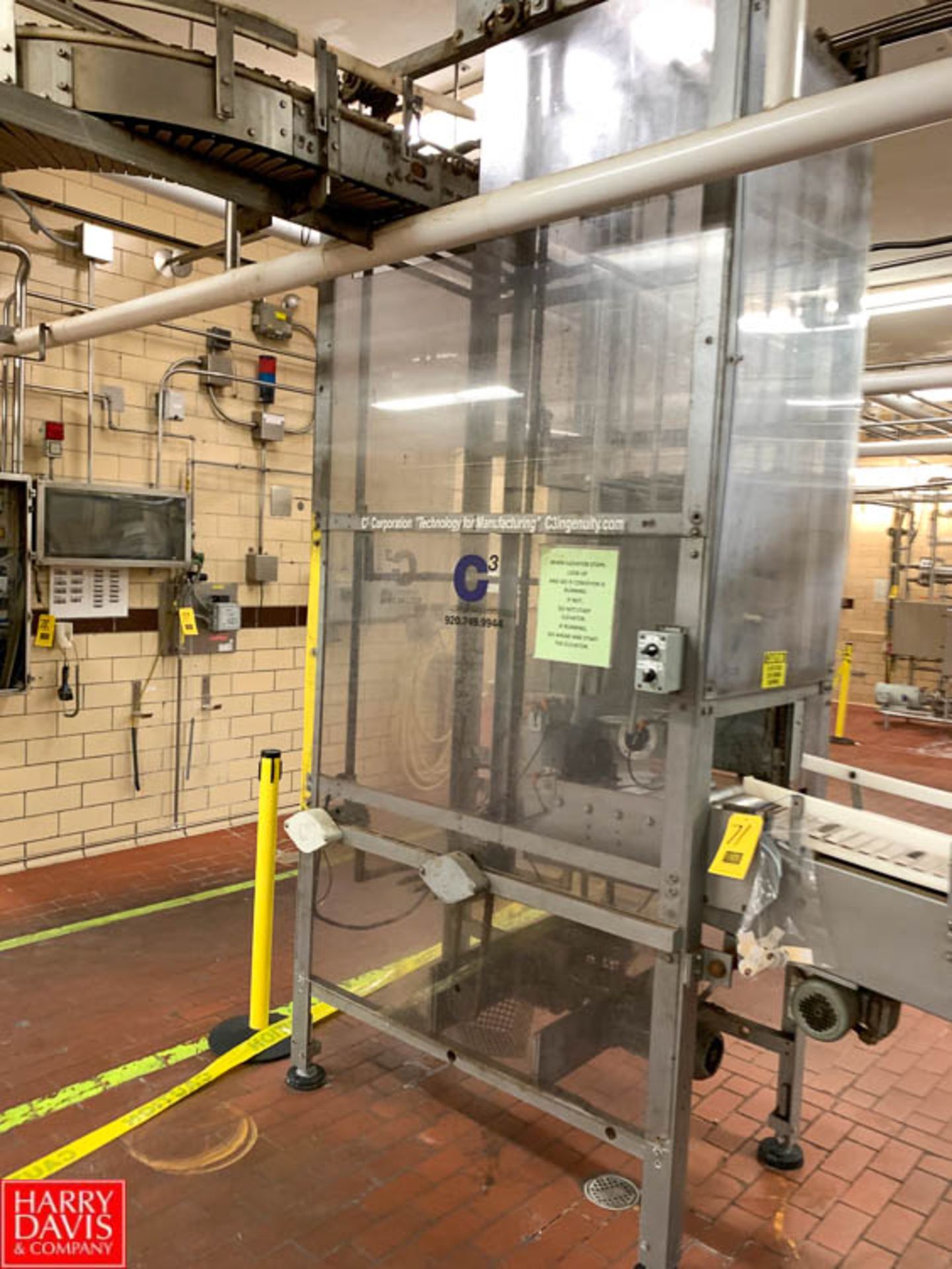 C3 Technology Carton Elevator with In-feed Conveyor and Spare Parts Rigging Fee: $200 *LOCATED IN: