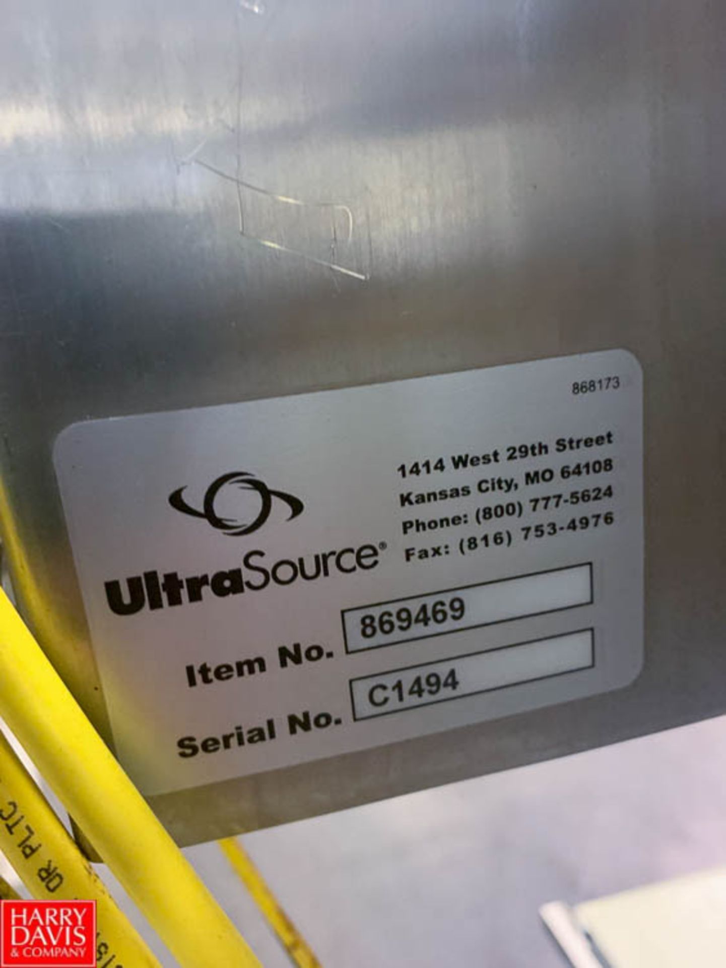Ultra Source Pressure Sensitive Labeler Model NL-041C11-153-110 : SN 1259 Rigging Fee: $100 - Image 2 of 2