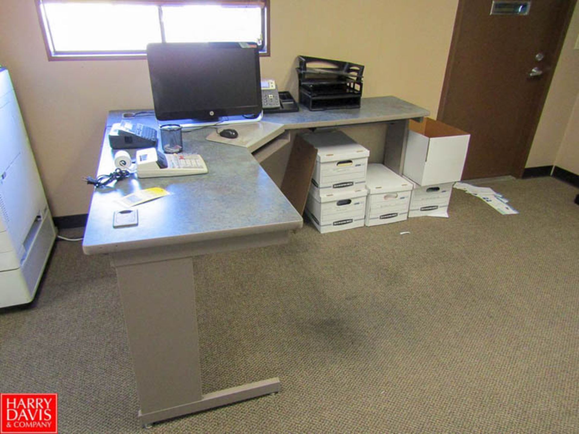 Desk with Monitor and Office Chair