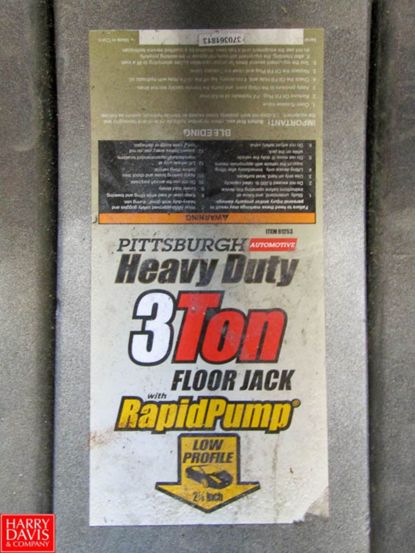 Pittsburgh 3-Ton Floor Jack Rigging Fee: $ 25 - Image 3 of 3