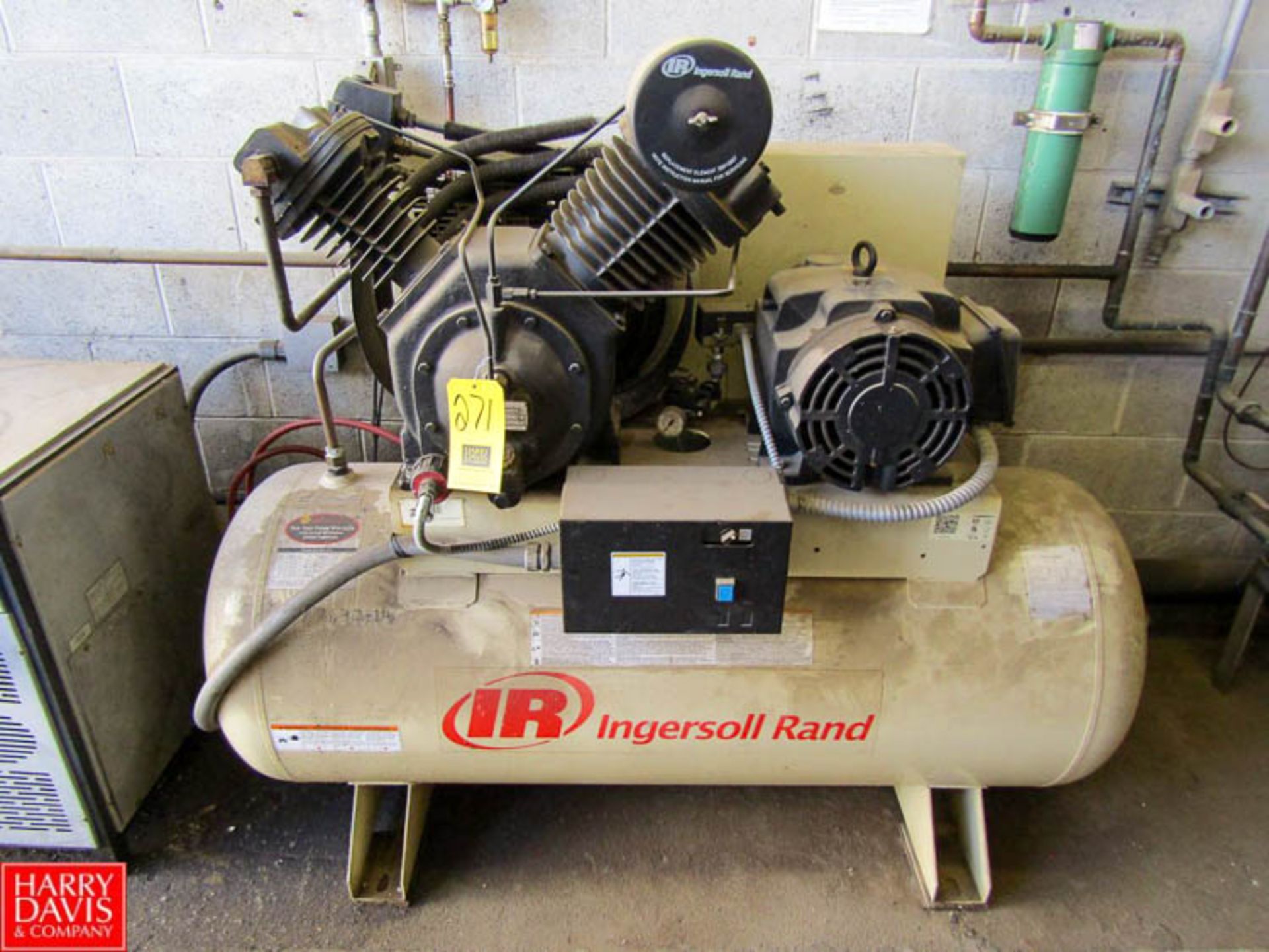 Ingersoll Rand 15 HP Air Compressor with Tank : SN CBV294863 Rigging Fee: $ 100