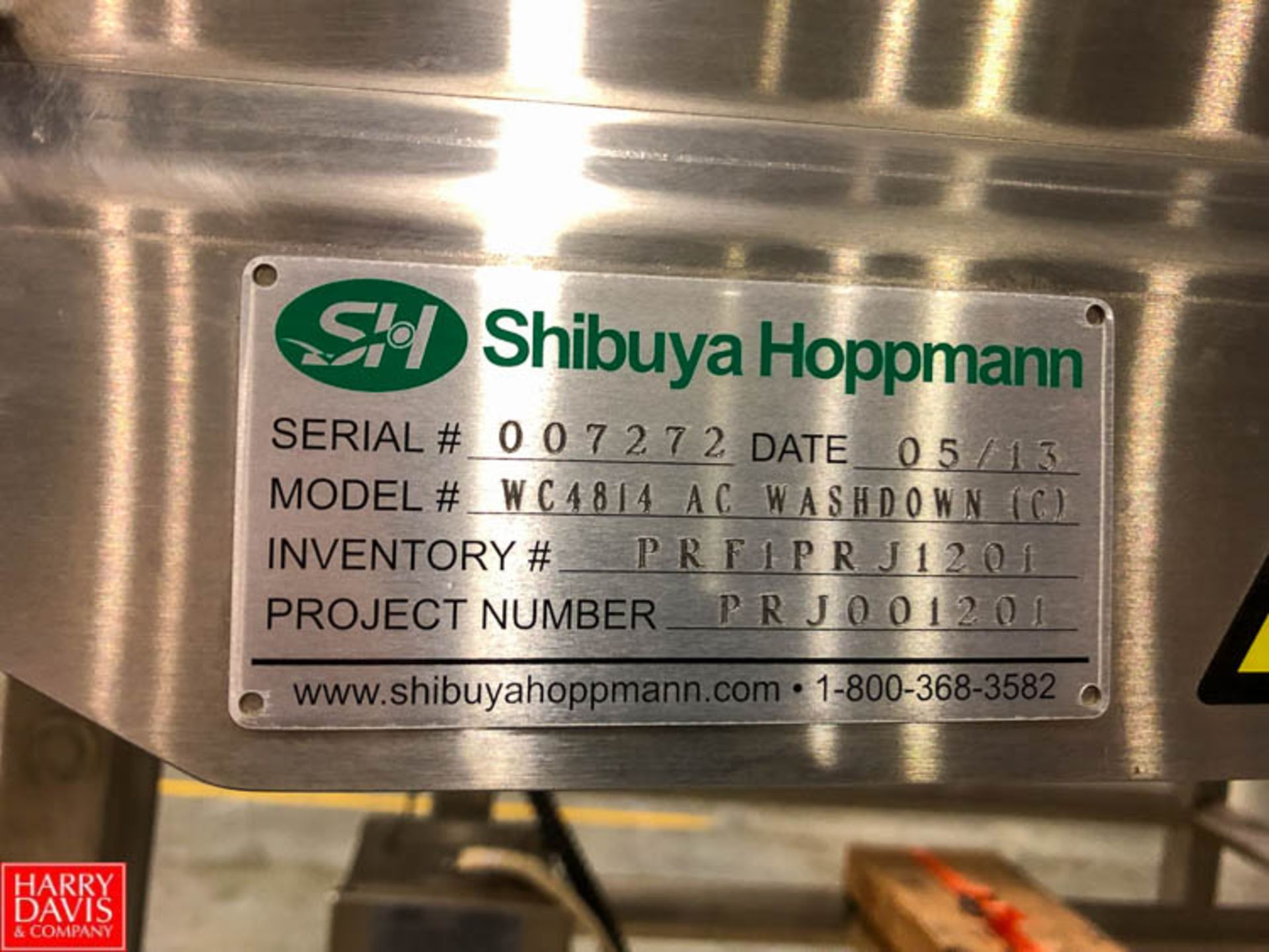 Shibuya Hoppmann Wash Down Conveyor, Model WC4814 AC, S/N 007201 Rigging Fee: $150 - Image 3 of 4