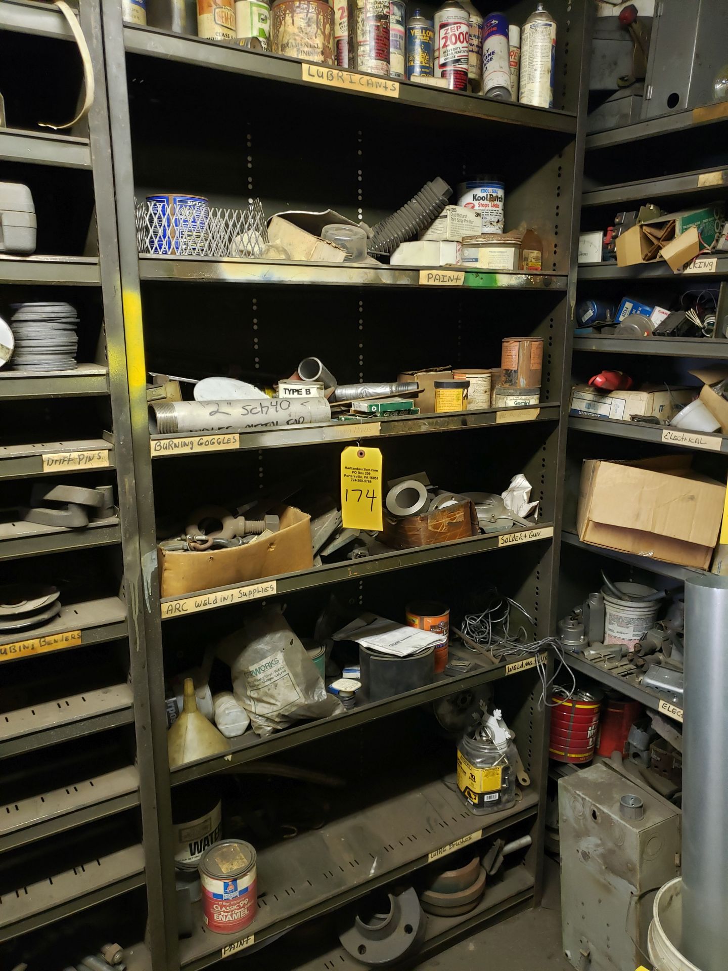 BALANCE OF CONTENTS OF MAINTENANCE ROOM 9 SHELVES & CONTENTS - FASTENERS, ELECTRICAL, FITTINGS, - Image 8 of 10