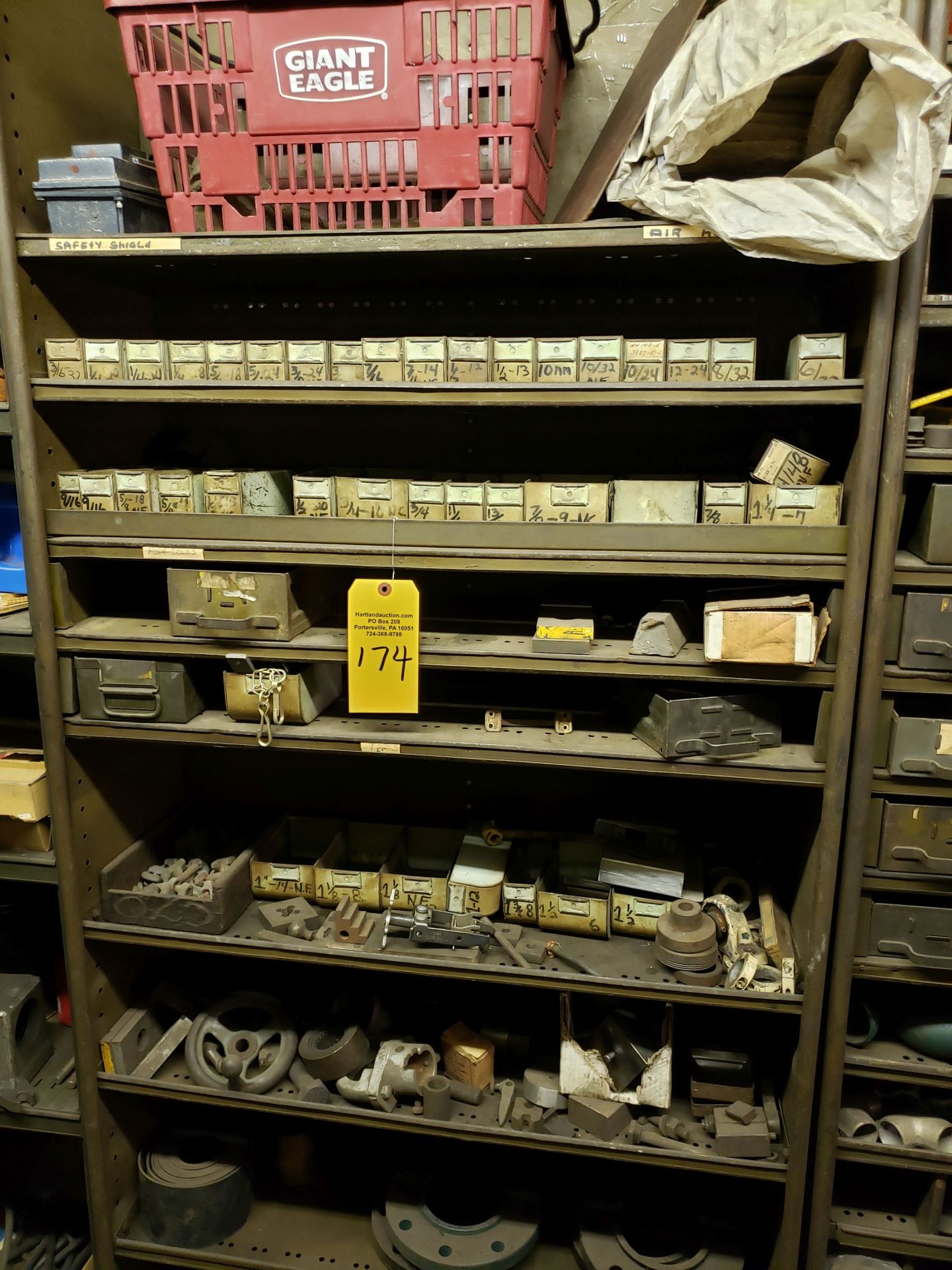 BALANCE OF CONTENTS OF MAINTENANCE ROOM 9 SHELVES & CONTENTS - FASTENERS, ELECTRICAL, FITTINGS, - Image 3 of 10