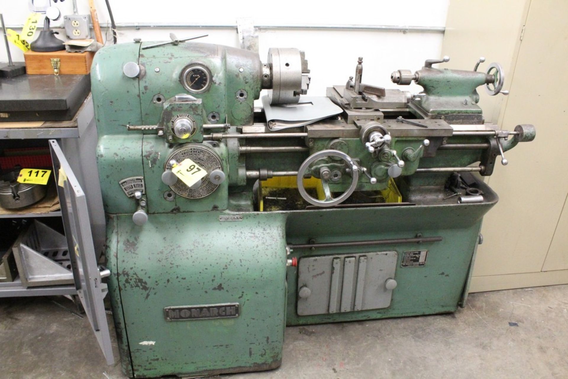 MONARCH MODEL 10 EE PRECISION TOOLROOM LATHE 26080: 12.5" SWING, 20" BETWEEN CENTERS, 8" 3-JAW